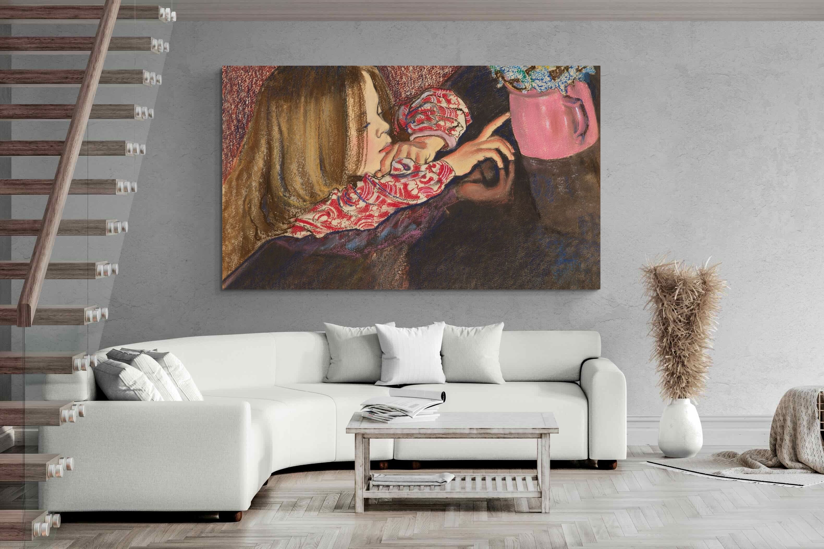 Pixalot Girl with a Vase of Flowers