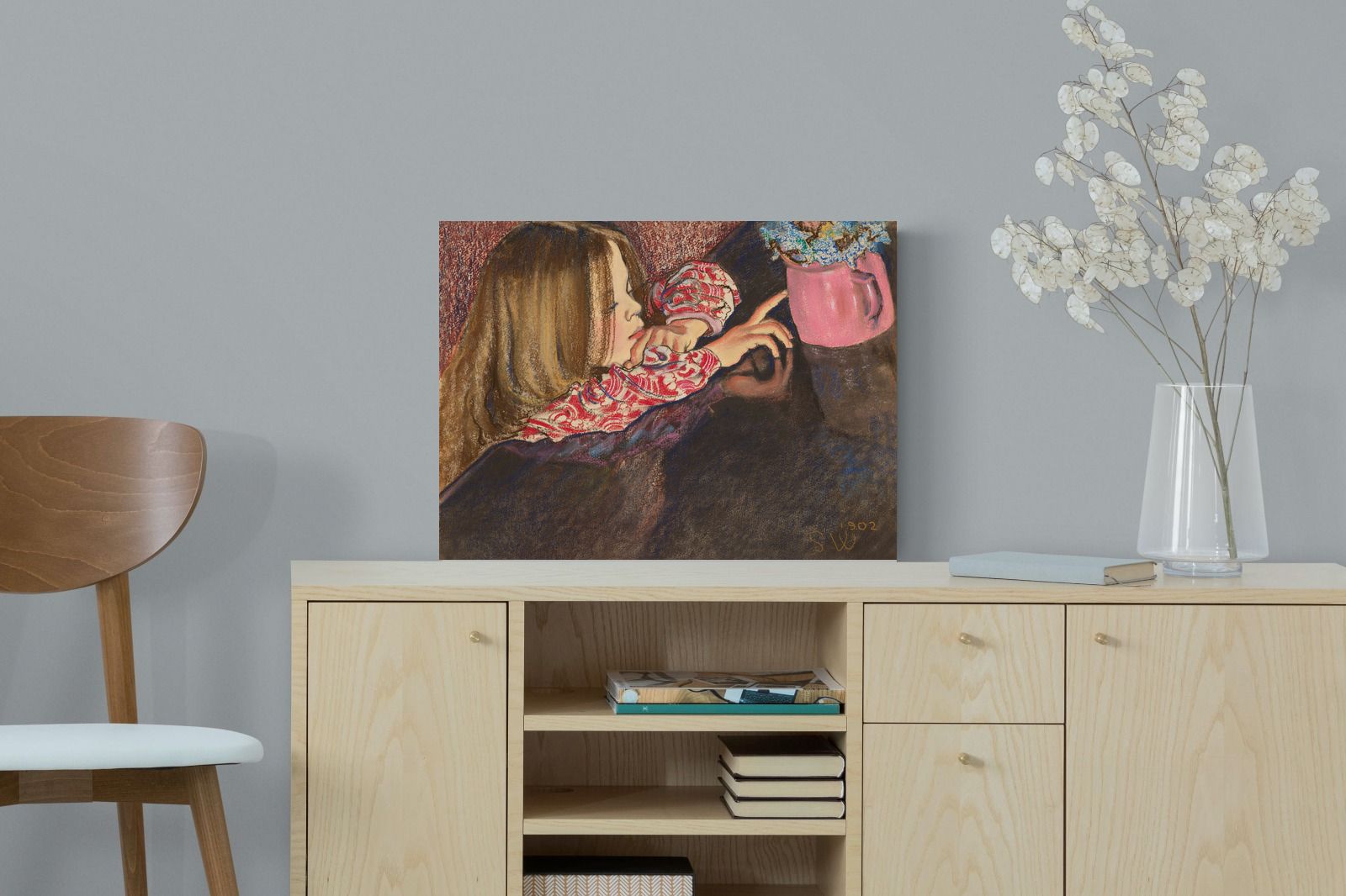 Pixalot Girl with a Vase of Flowers