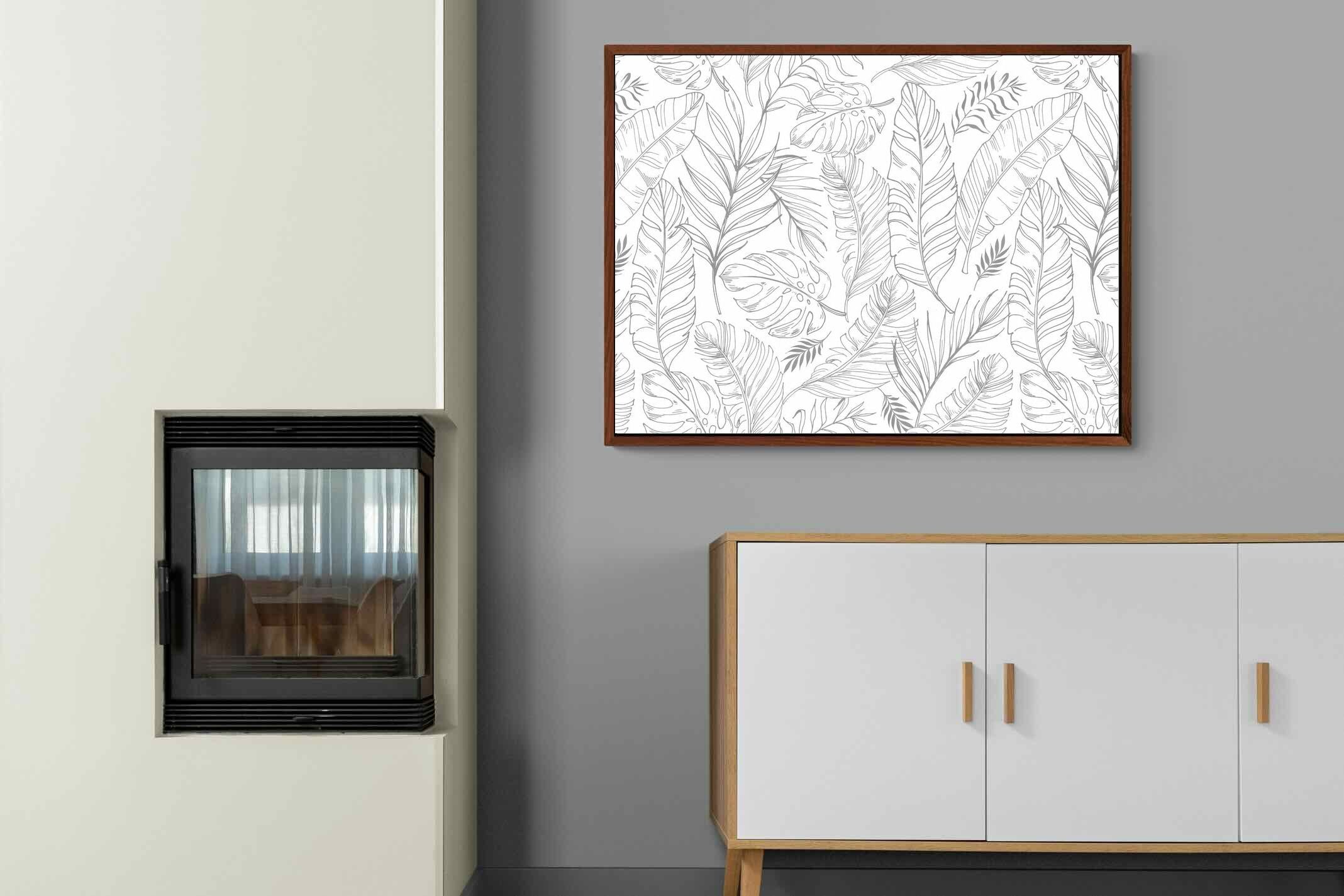 Pixalot ® Greyscale Leaves