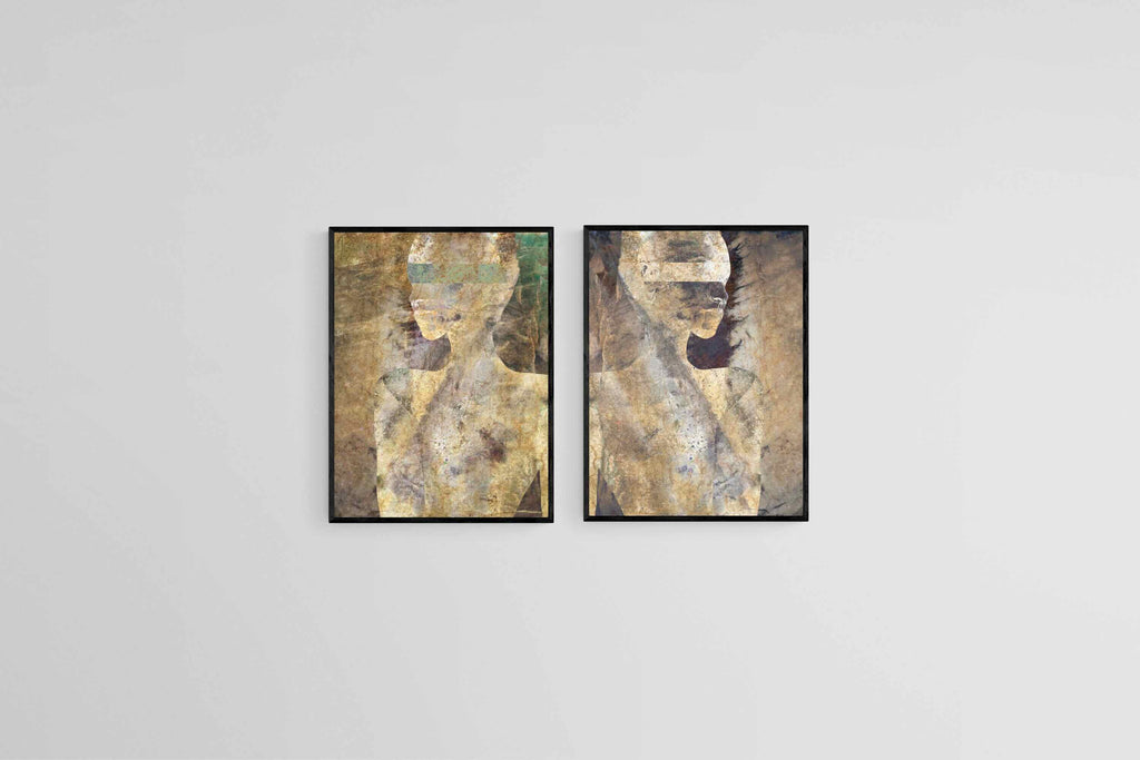 Guardians Set-Wall_Art-45 x 60cm (x2)-Mounted Canvas-Black-Pixalot