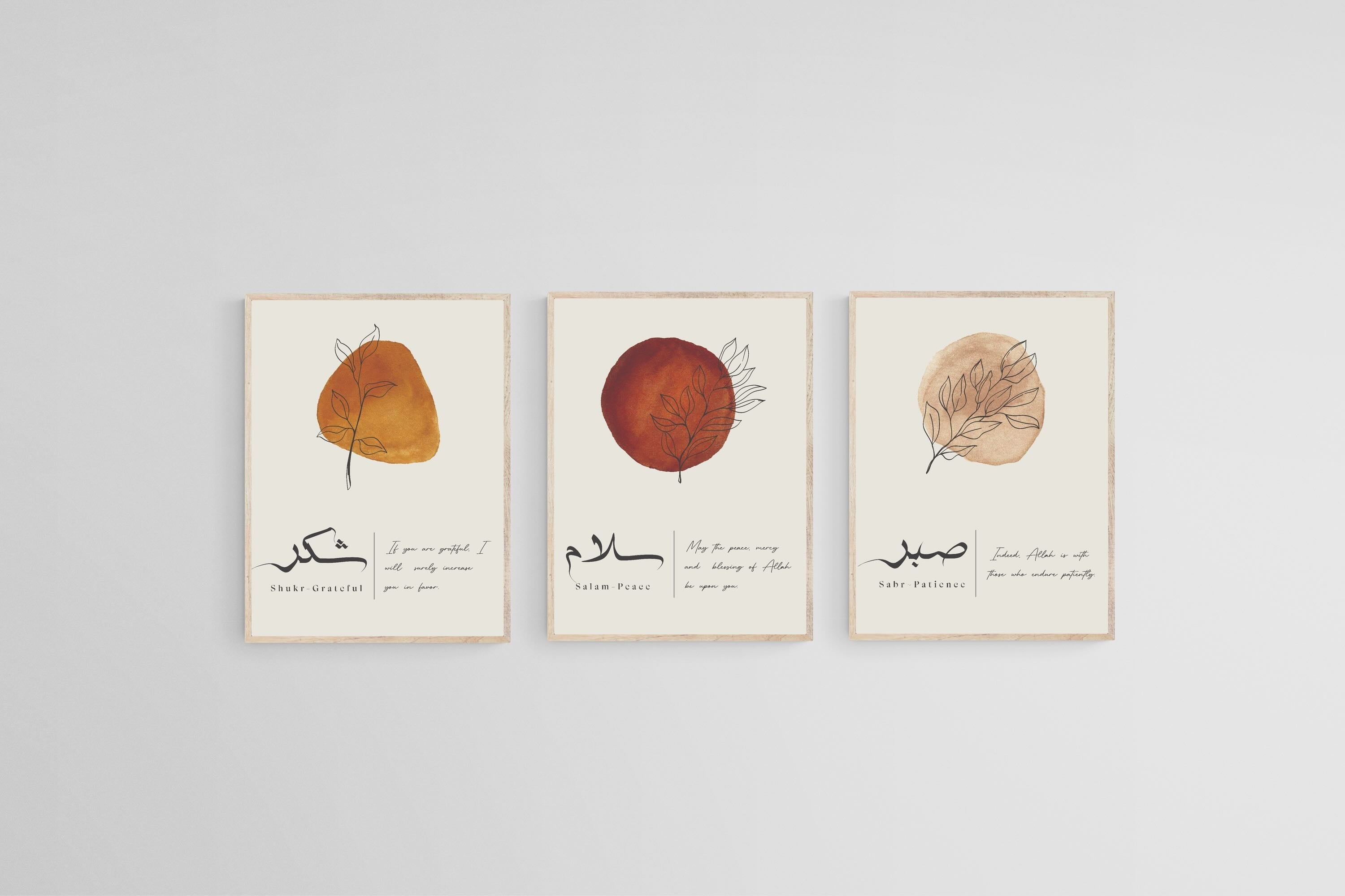 Islamic Set-Wall_Art-45 x 60cm (x3)-Mounted Canvas-Wood-Pixalot