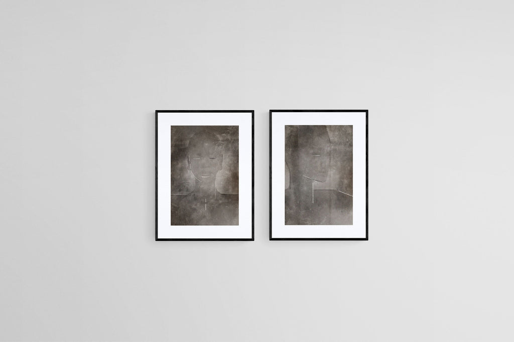 Kamila & Rumi-Wall_Art-45 x 60cm (x2)-Framed Print-Black-Pixalot