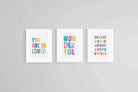 Kids Word Set-Wall_Art-60 x 80cm (x3)-Framed Print-White-Pixalot