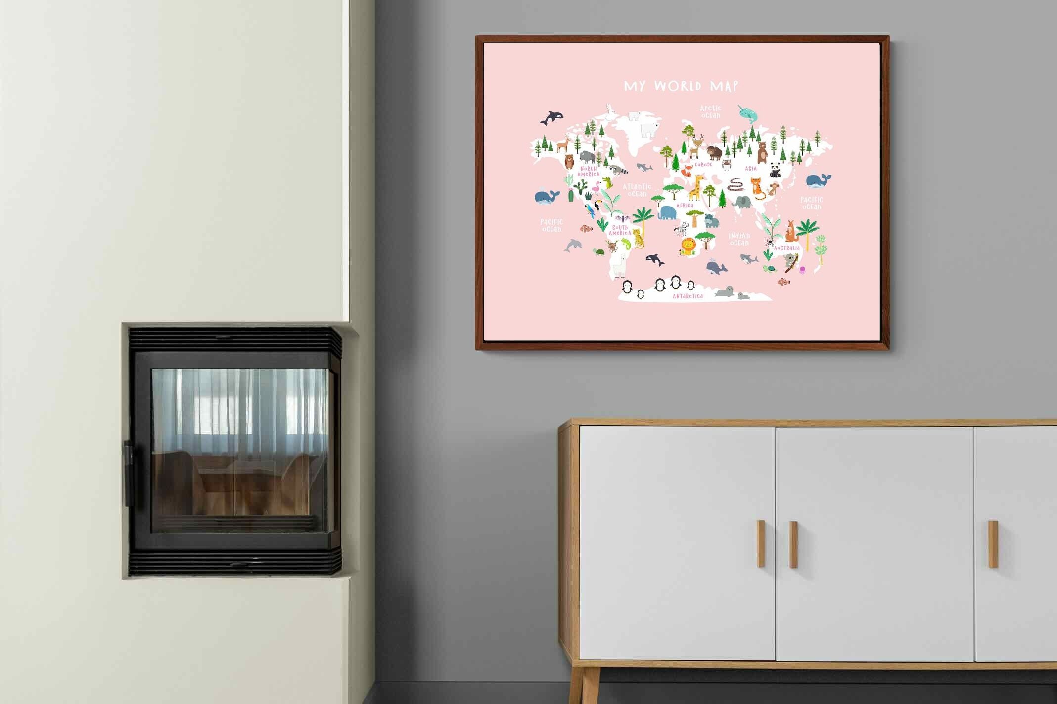 Pixalot Kids World Map (Pink)