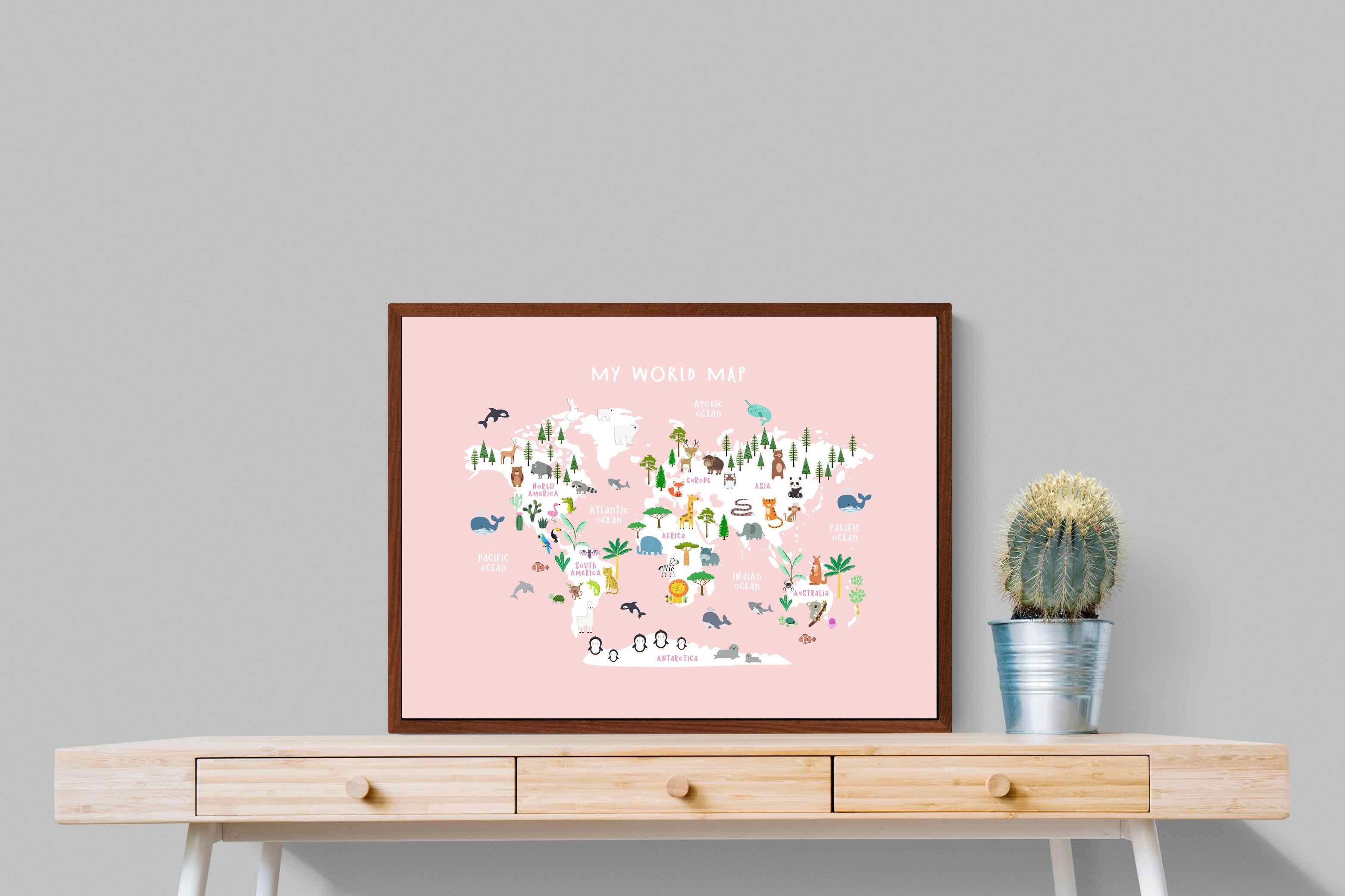 Pixalot Kids World Map (Pink)