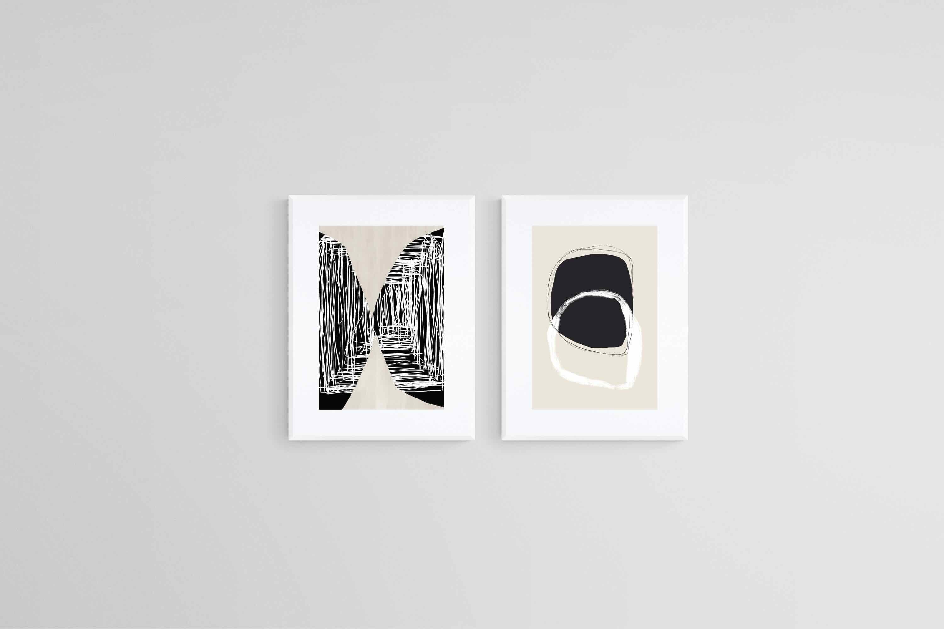 Look & Glance Set-Wall_Art-45 x 60cm (x2)-Framed Print-White-Pixalot