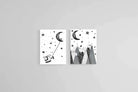 Moon Set-Wall_Art-60 x 80cm (x2)-Mounted Canvas-No Frame-Pixalot
