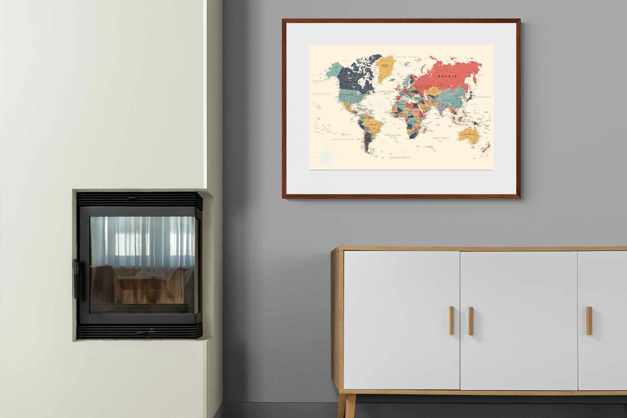 Pixalot Muted Tones World Map