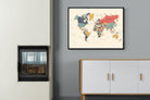 Pixalot Muted Tones World Map
