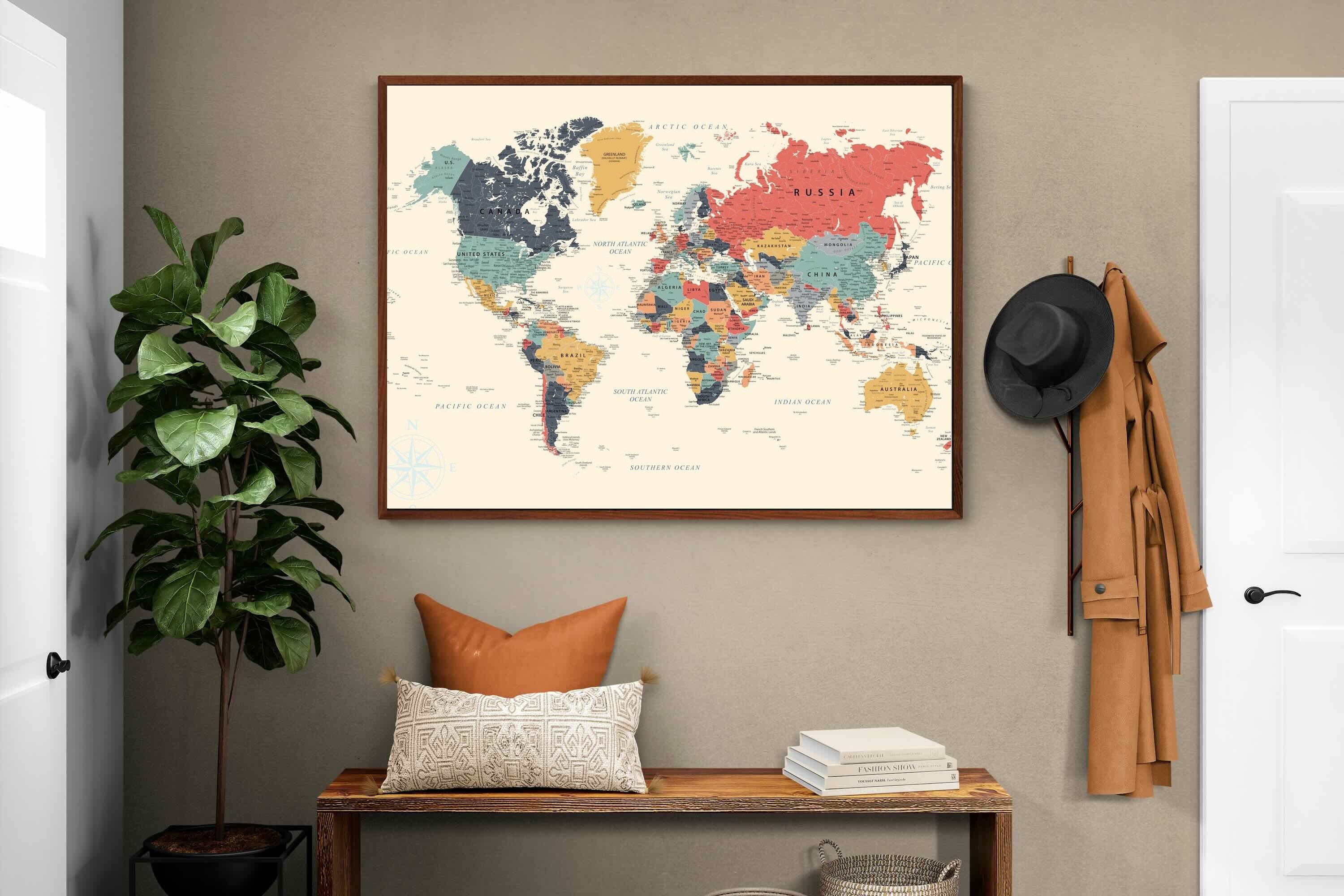 Pixalot Muted Tones World Map