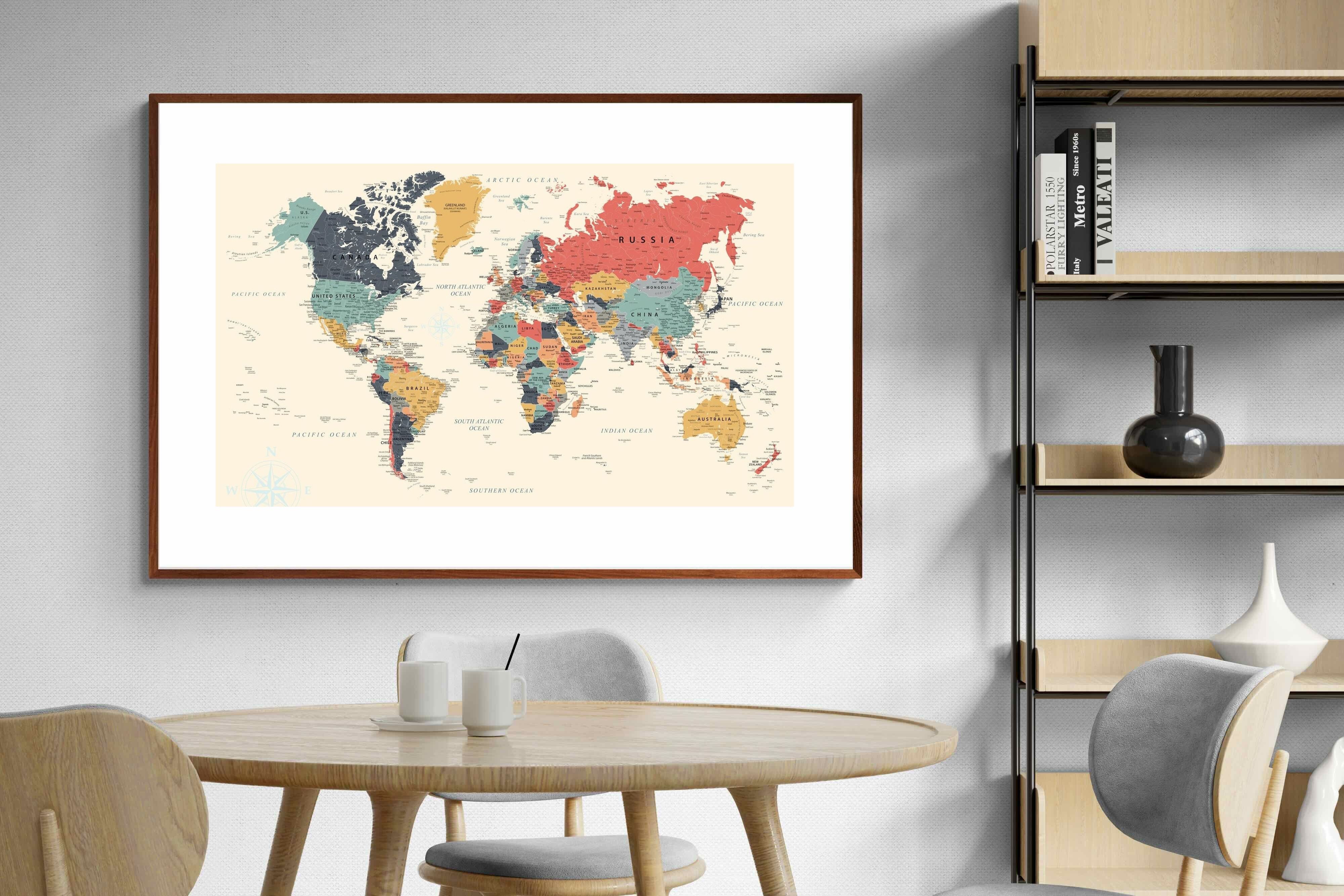 Pixalot Muted Tones World Map