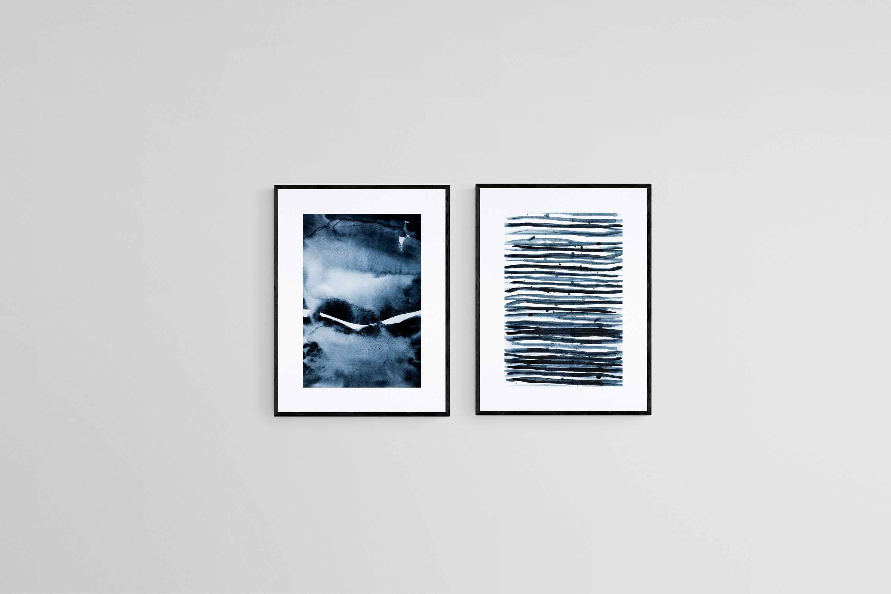 Oceanic Duality Set-Wall_Art-45 x 60cm (x2)-Framed Print-Black-Pixalot