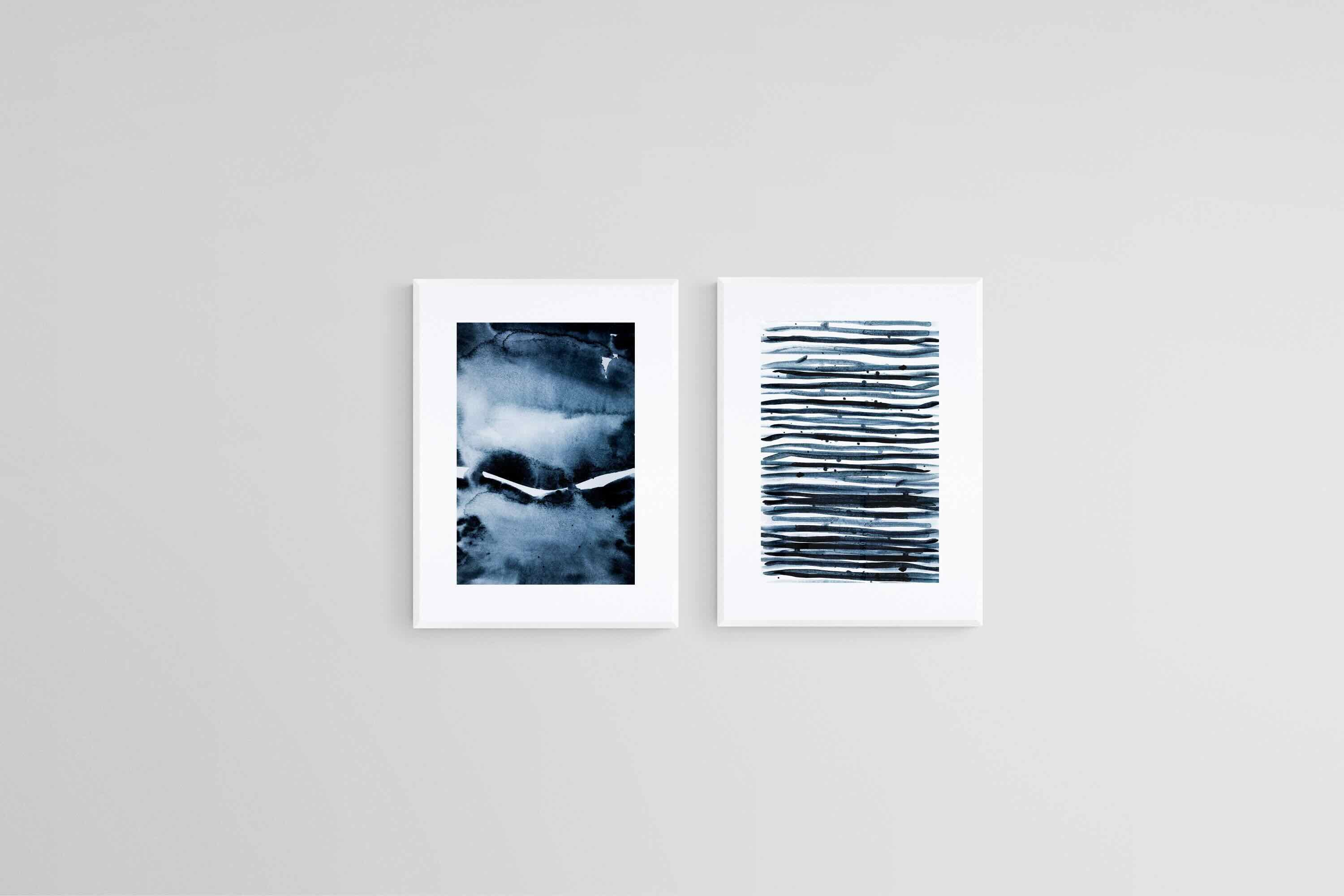 Oceanic Duality Set-Wall_Art-45 x 60cm (x2)-Framed Print-White-Pixalot