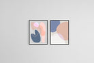Pastel Shapes Set-Wall_Art-45 x 60cm (x2)-Mounted Canvas-Black-Pixalot