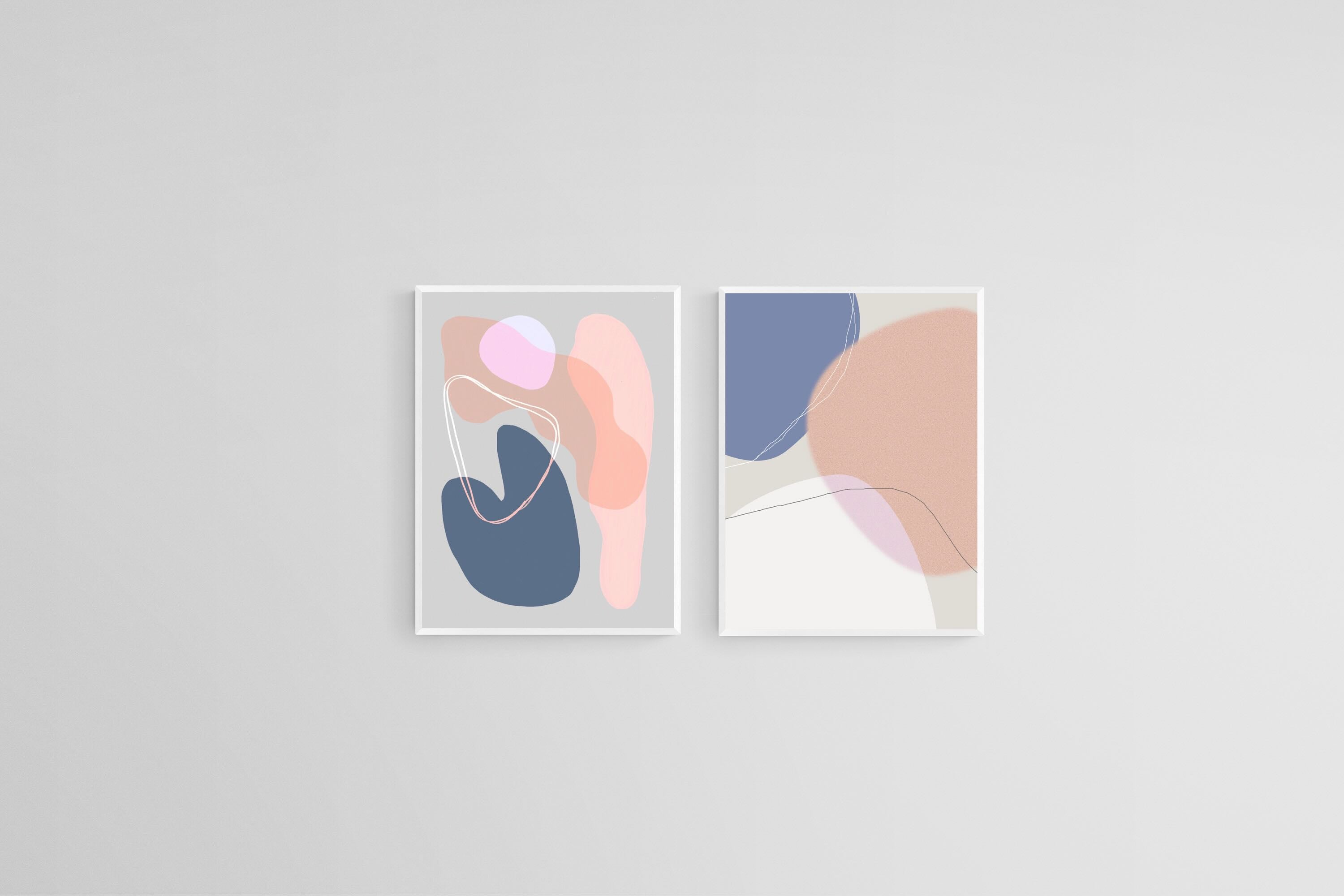 Pastel Shapes Set-Wall_Art-45 x 60cm (x2)-Mounted Canvas-White-Pixalot