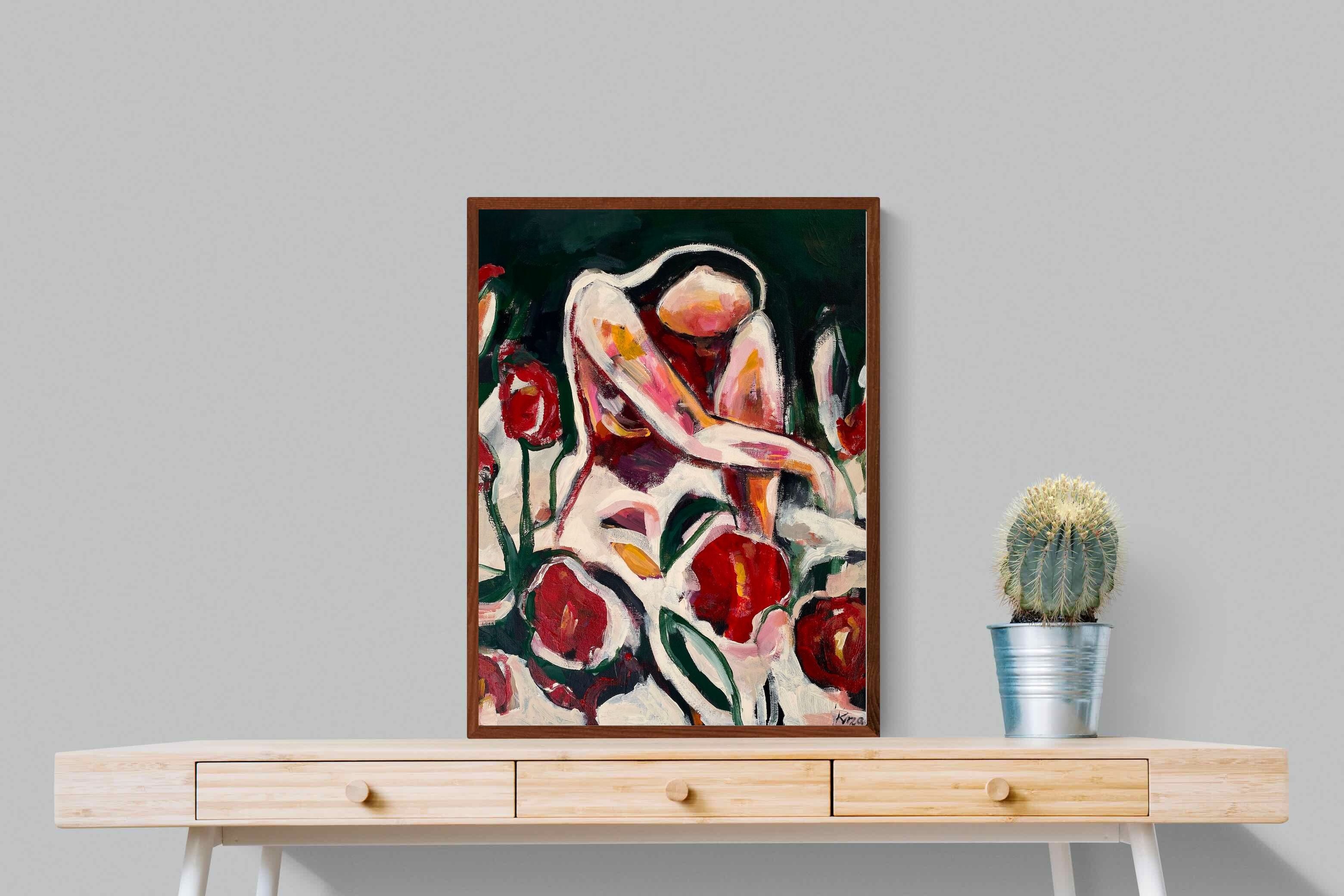 Pixalot Woman Among Red Flowers