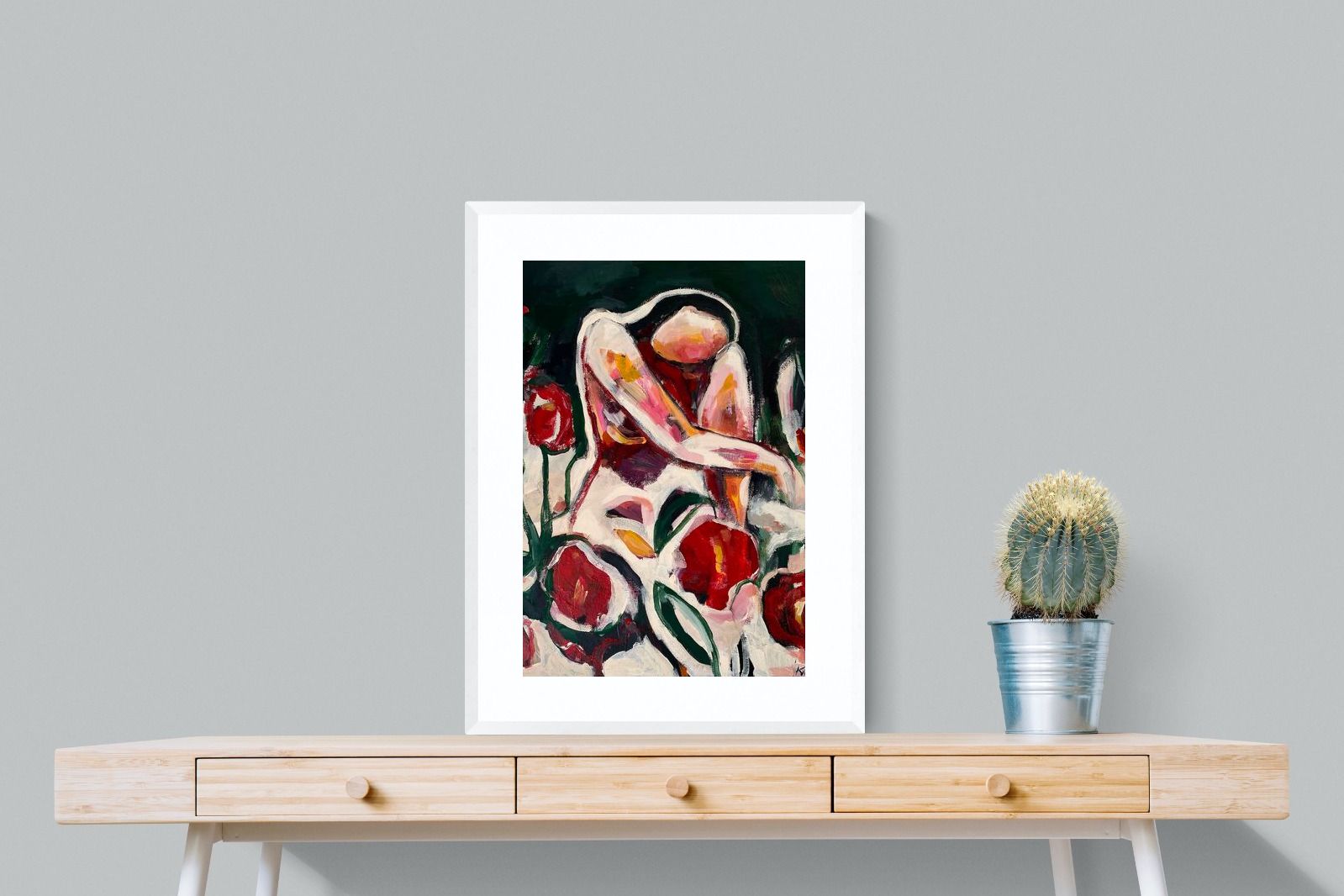 Pixalot Woman Among Red Flowers