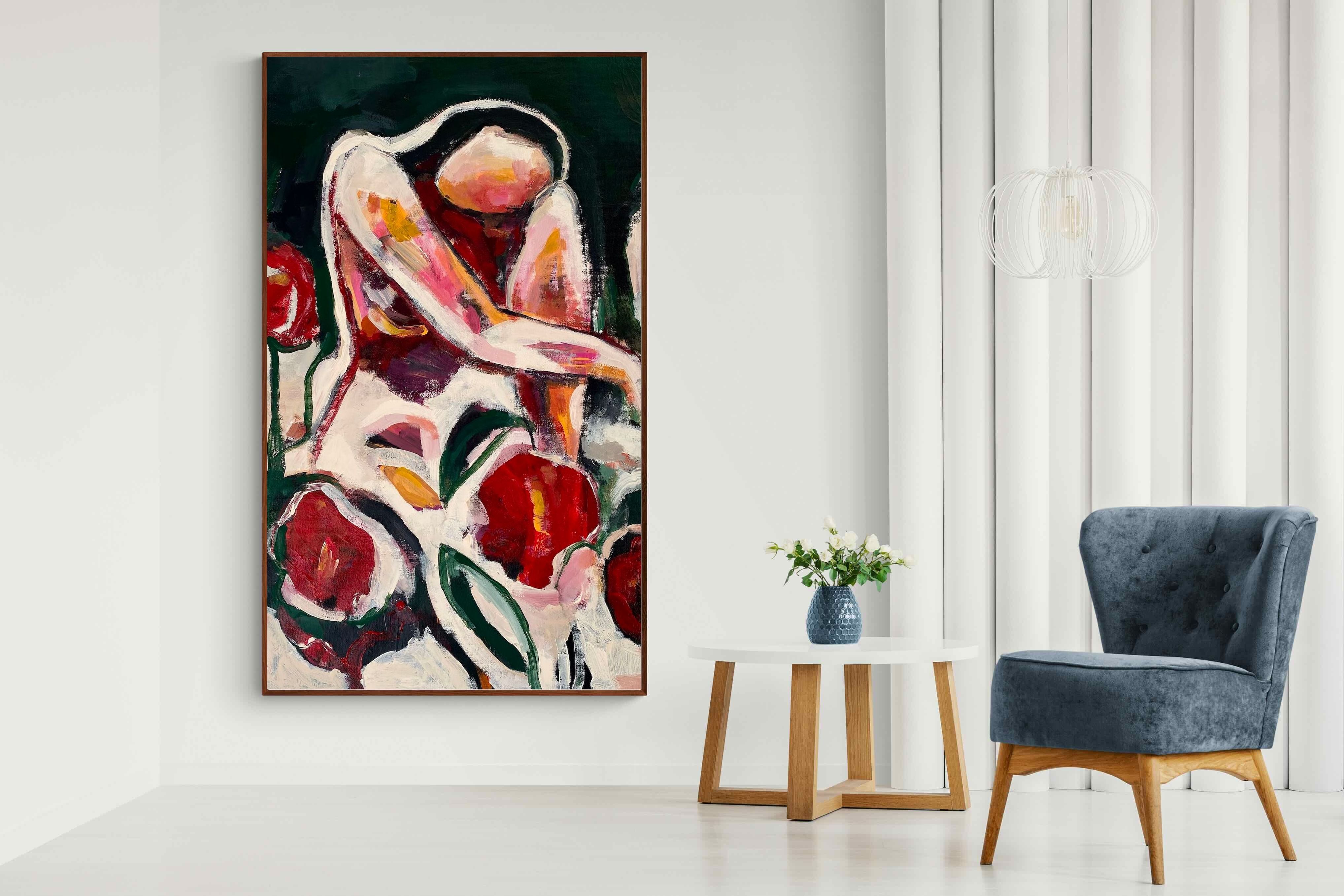 Pixalot Woman Among Red Flowers