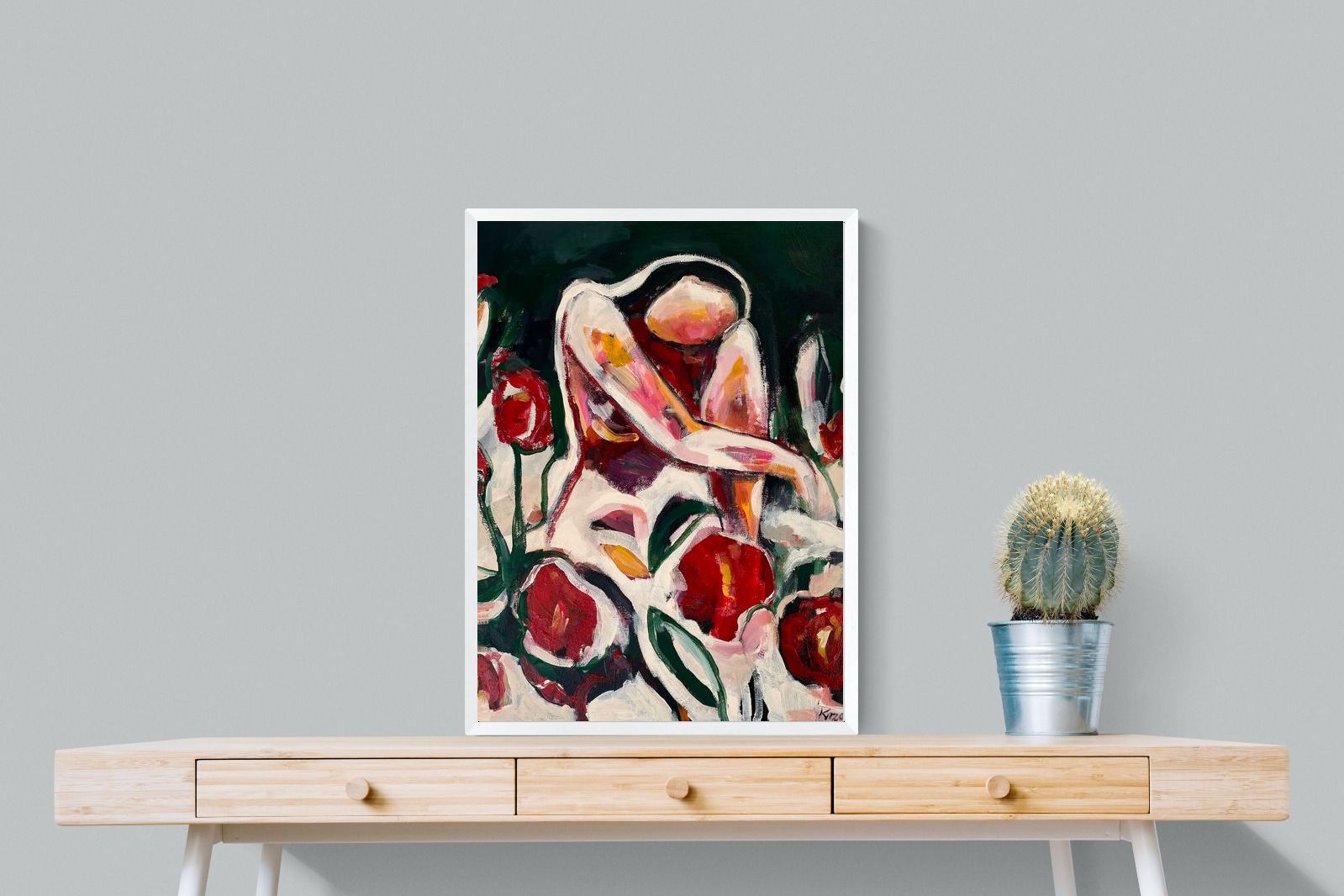 Pixalot Woman Among Red Flowers