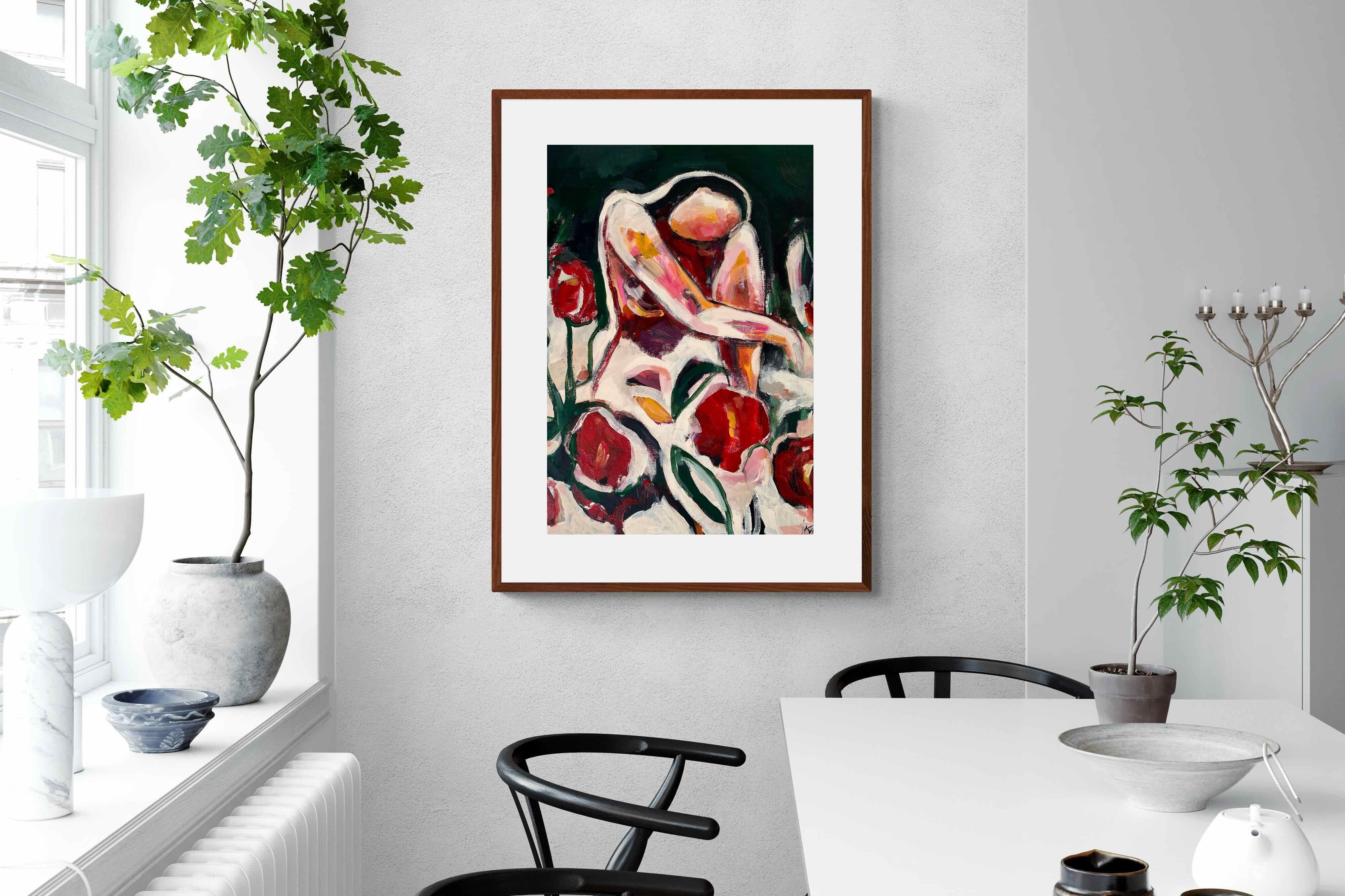 Pixalot Woman Among Red Flowers