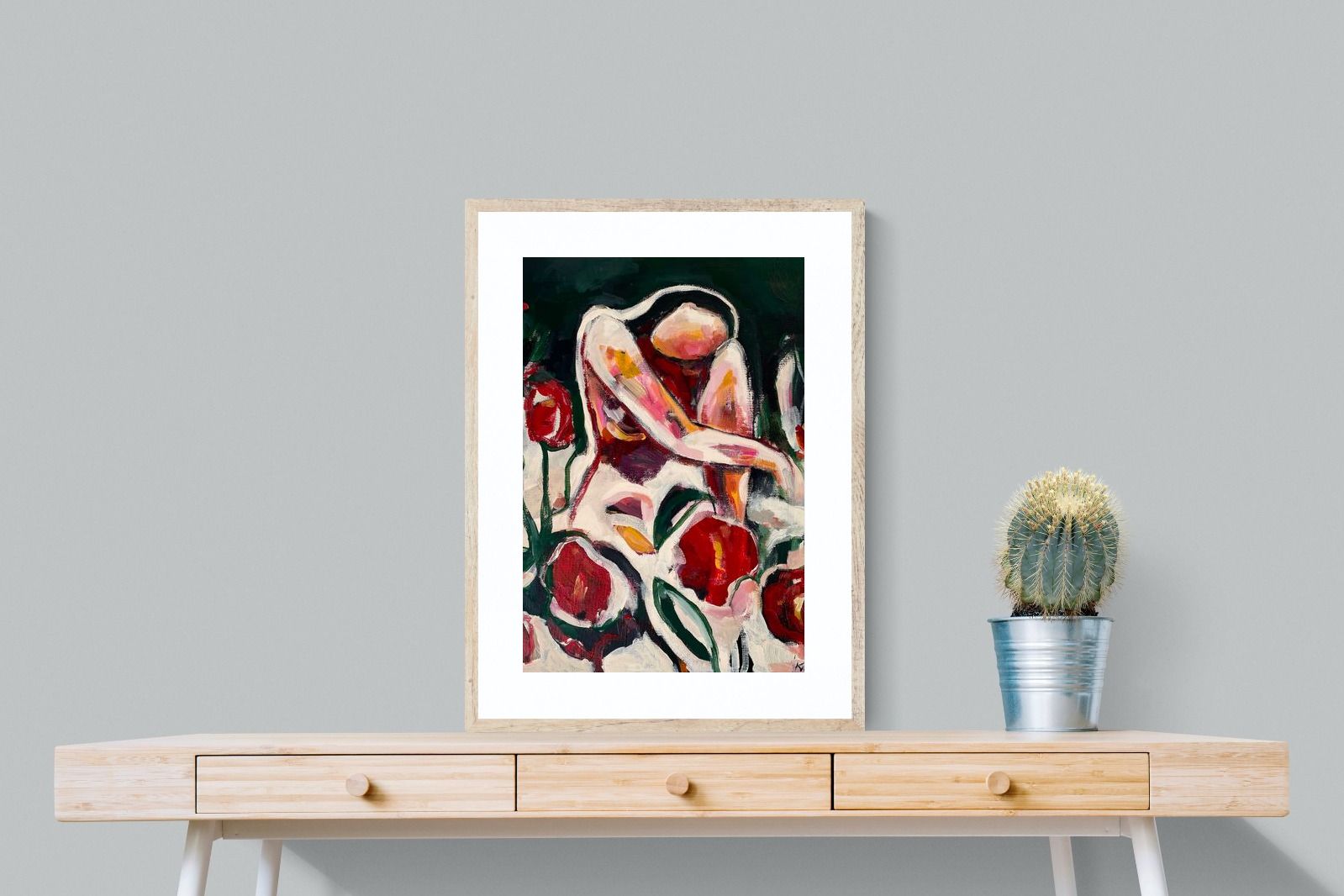 Pixalot Woman Among Red Flowers