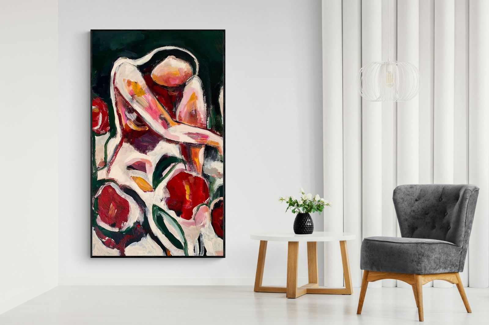 Pixalot Woman Among Red Flowers