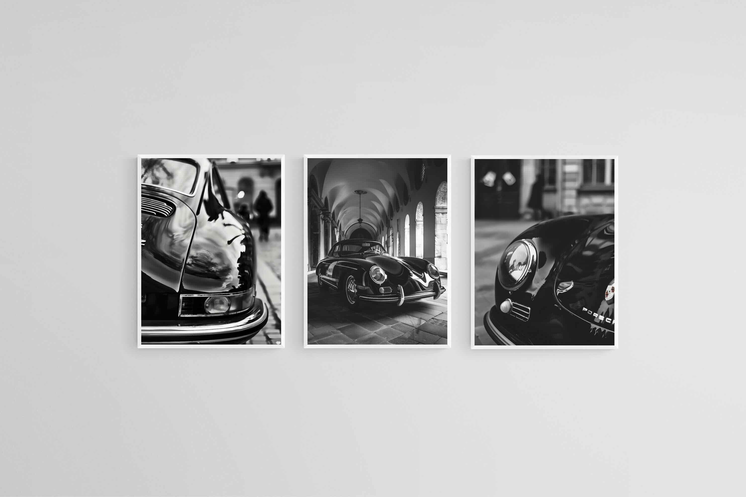 Porsche Speedster Set-Wall_Art-45 x 60cm (x3)-Mounted Canvas-White-Pixalot