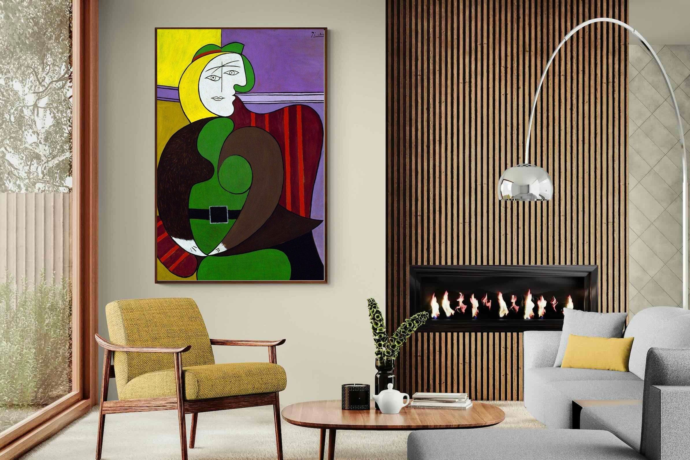 Pixalot Seated Woman in a Red Armchair