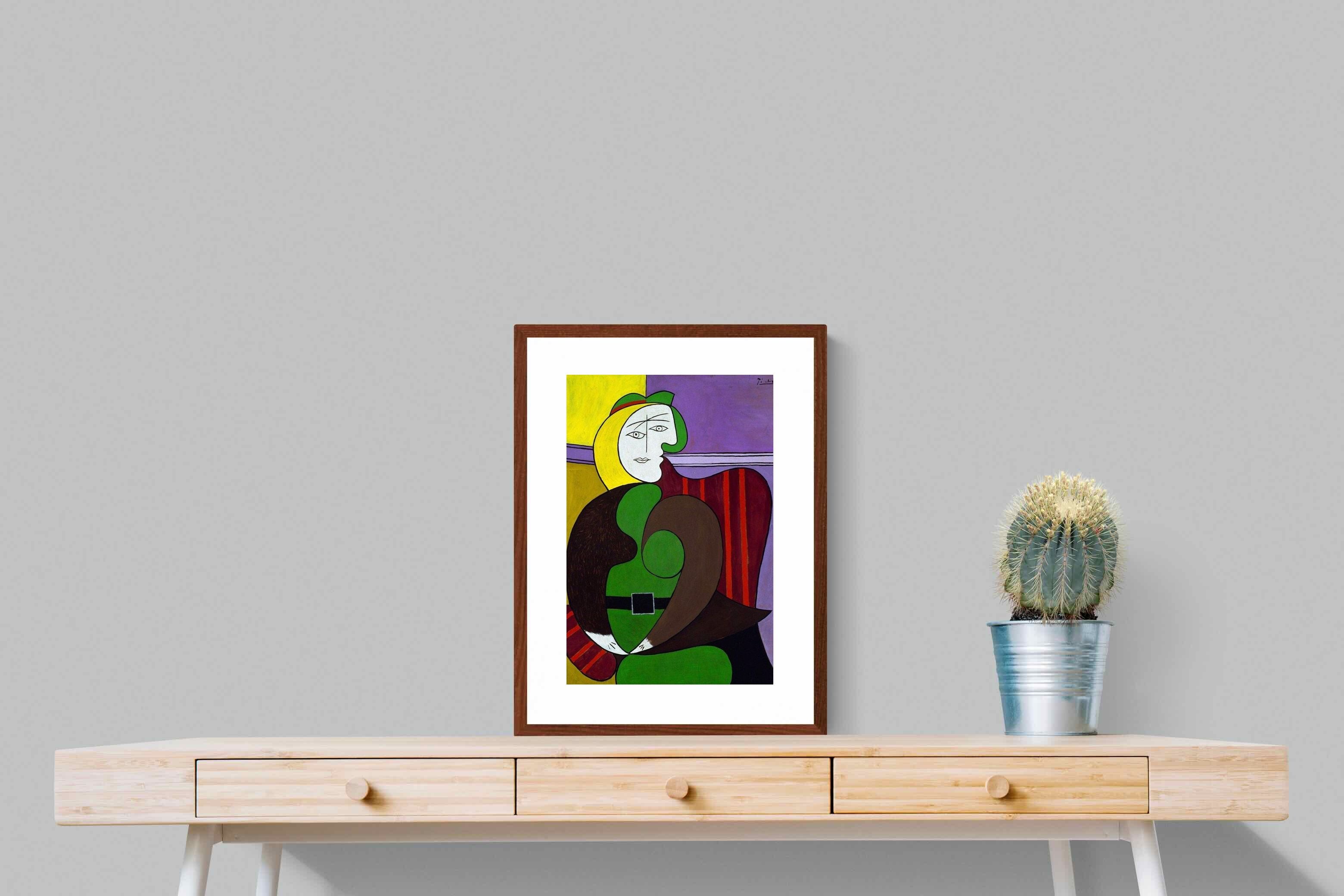 Pixalot Seated Woman in a Red Armchair