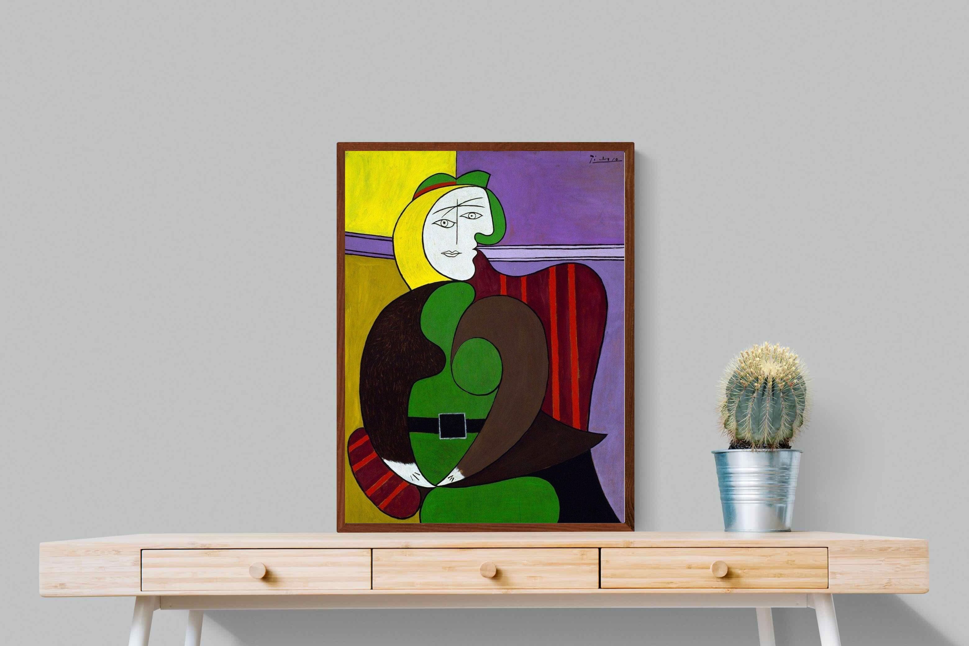 Pixalot Seated Woman in a Red Armchair