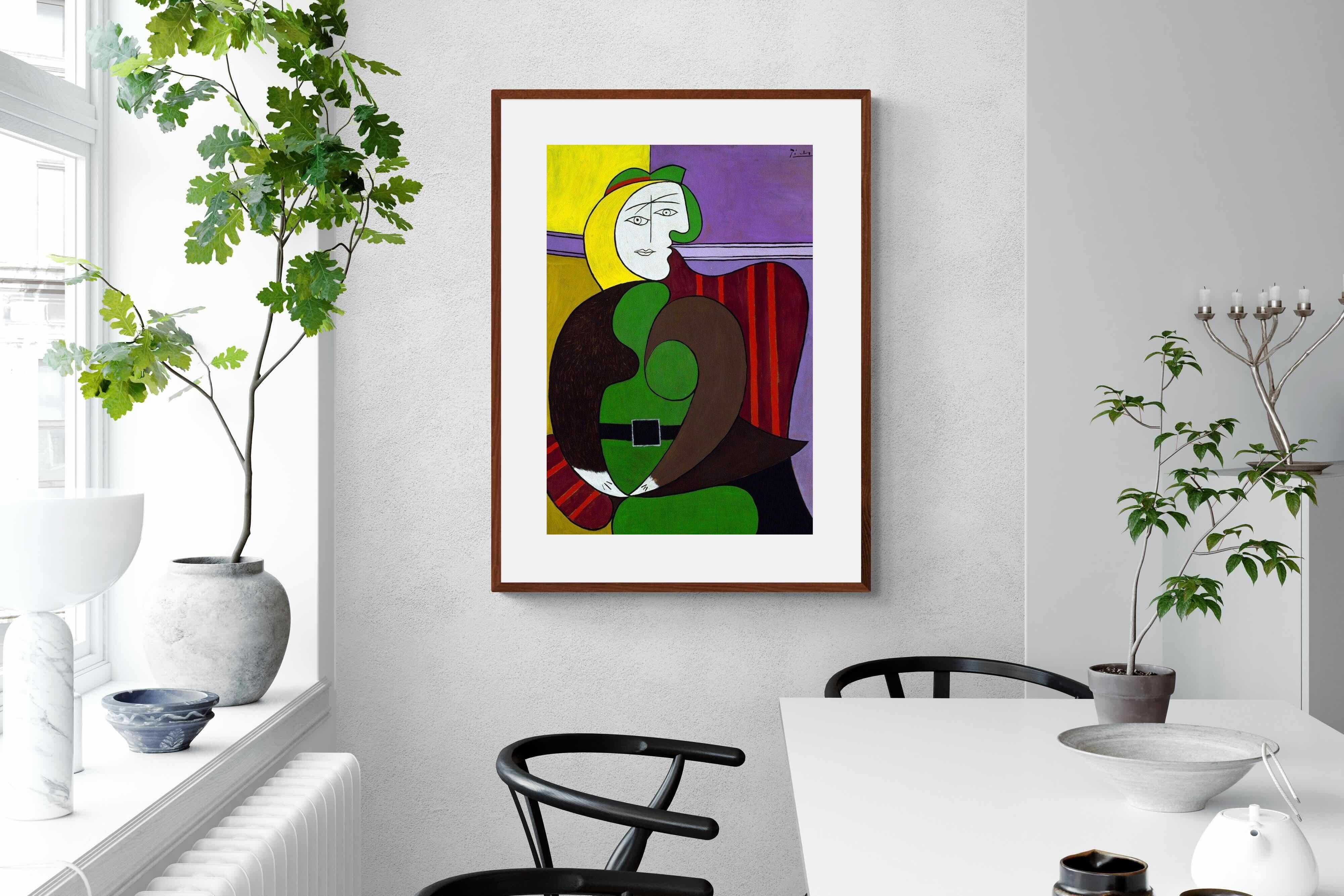 Pixalot Seated Woman in a Red Armchair