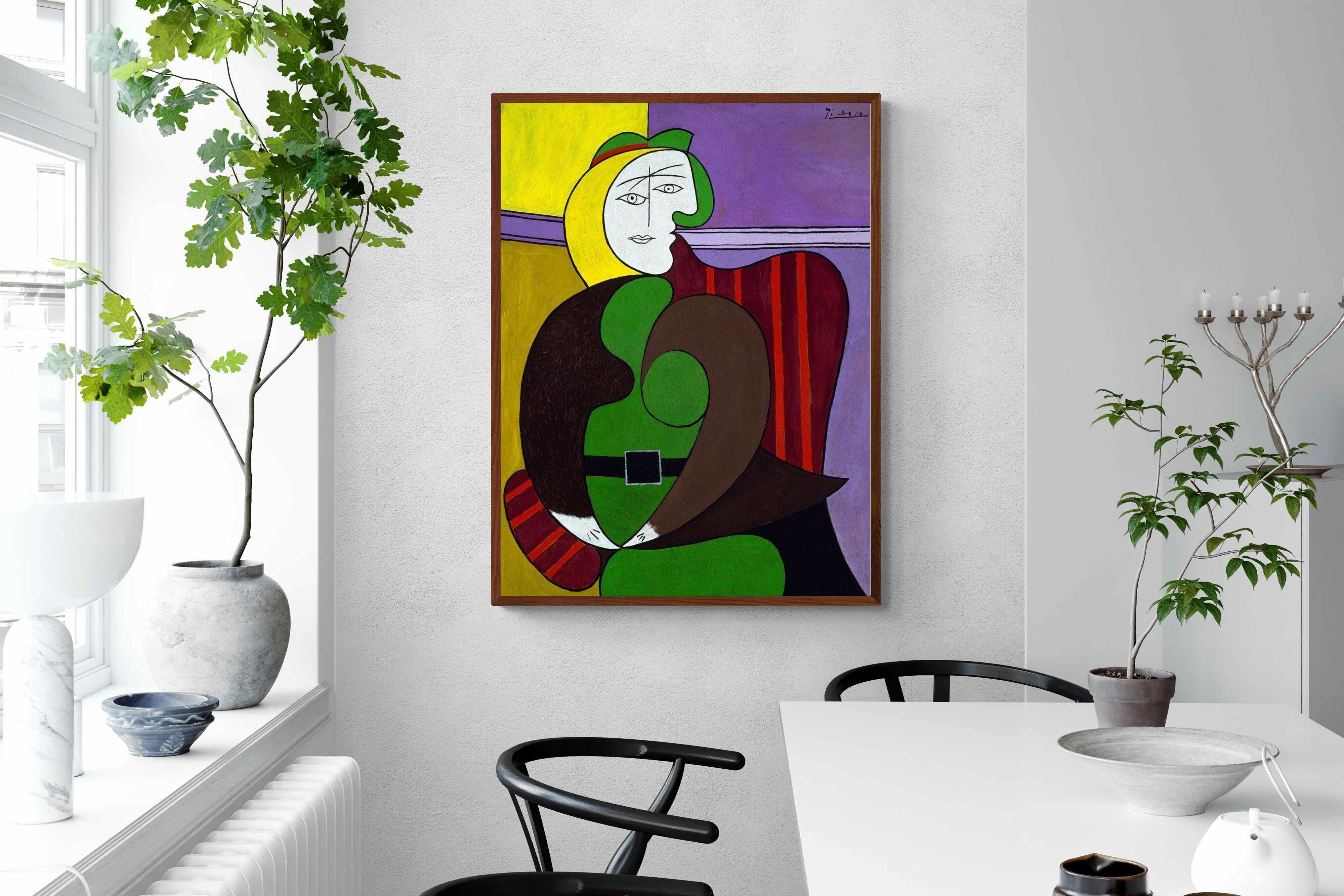 Pixalot Seated Woman in a Red Armchair