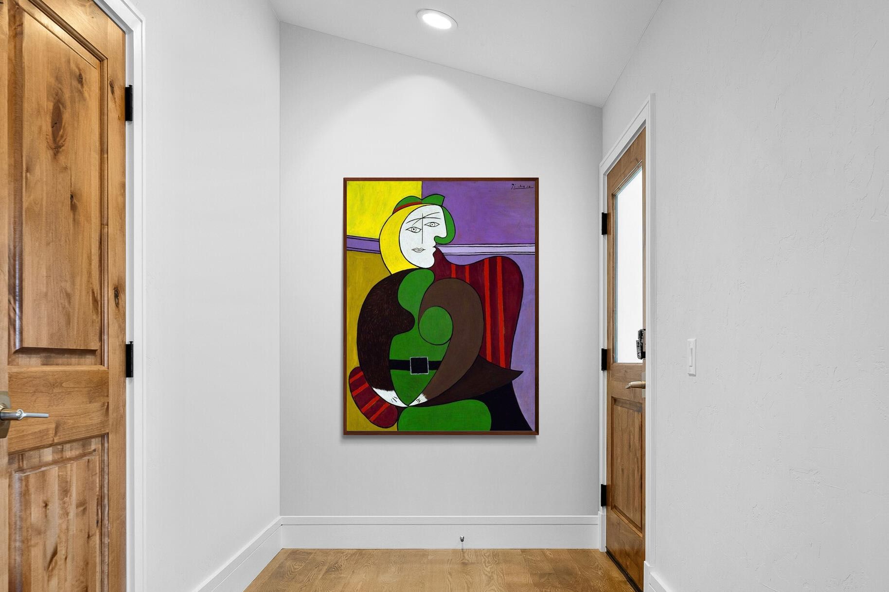 Pixalot Seated Woman in a Red Armchair