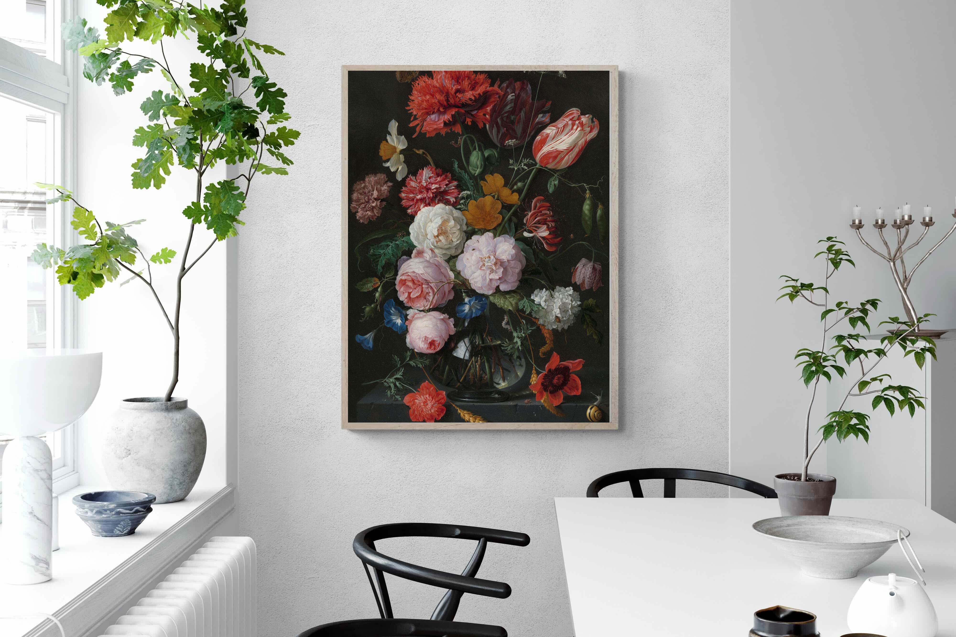 Pixalot Still Life with Flowers in a Glass Vase