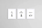 Strong & Courageous Set-Wall_Art-60 x 80cm (x3)-Framed Print-White-Pixalot