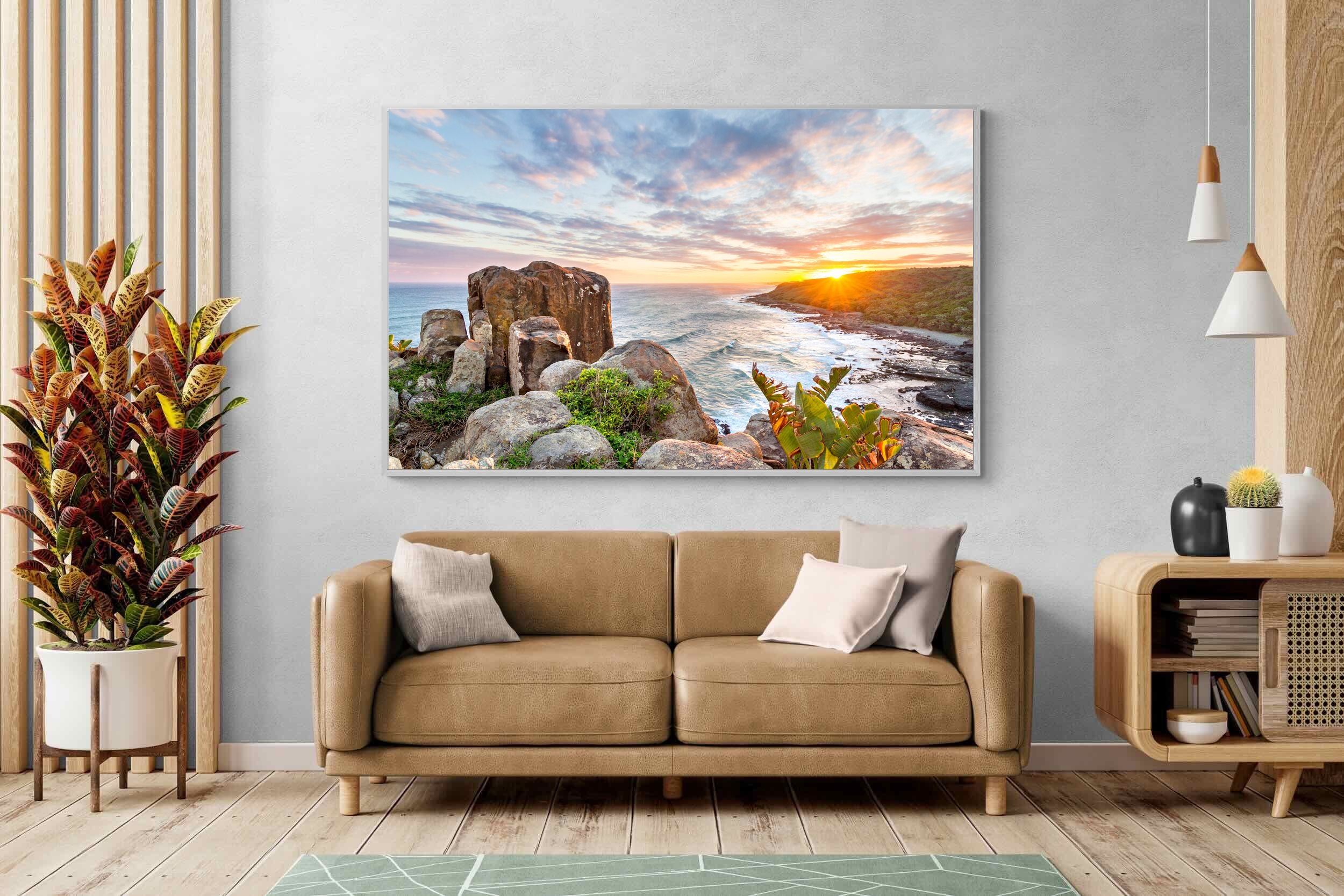 Pixalot Sunrise Over Rocky Bluff