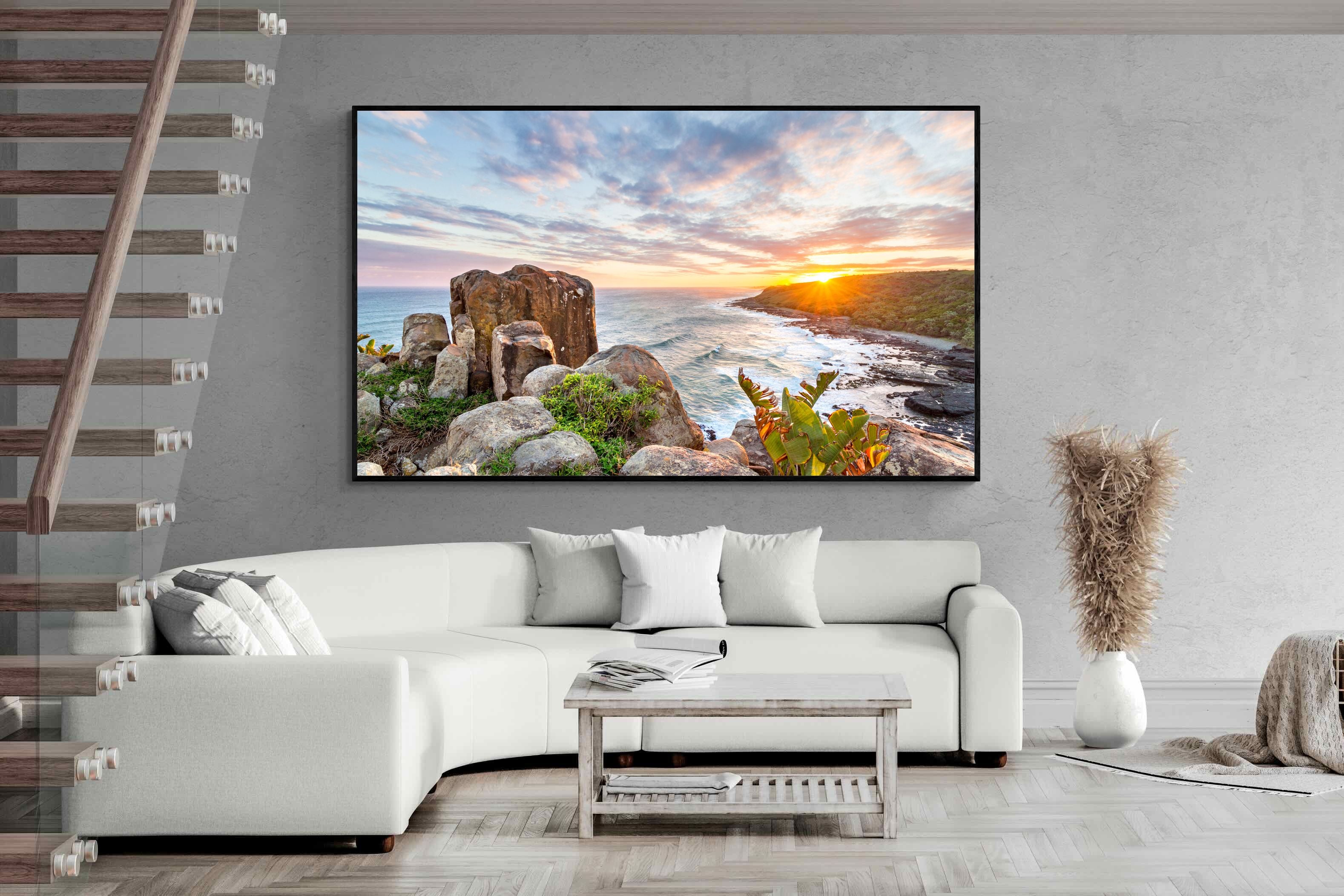 Pixalot Sunrise Over Rocky Bluff