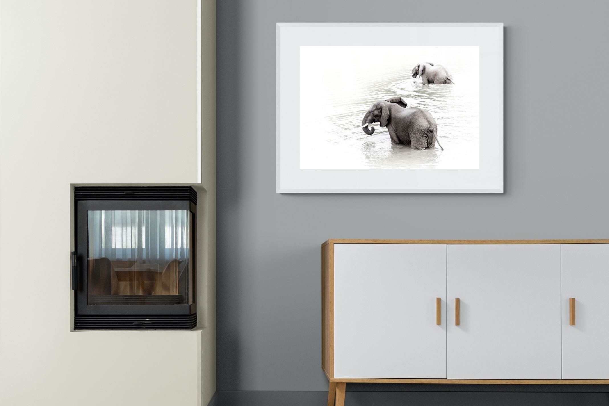 Pixalot Swimming Elephants (Landscape)