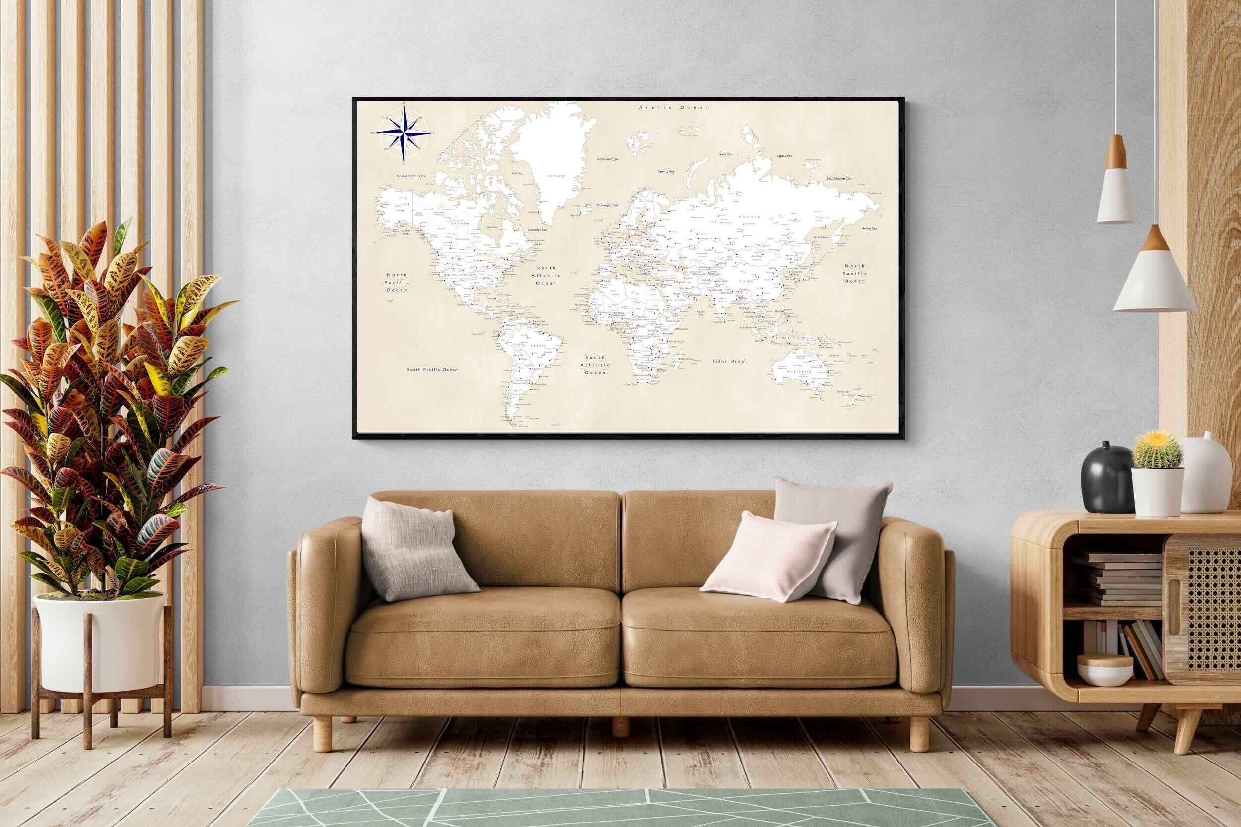 Pixalot Taupe World Map