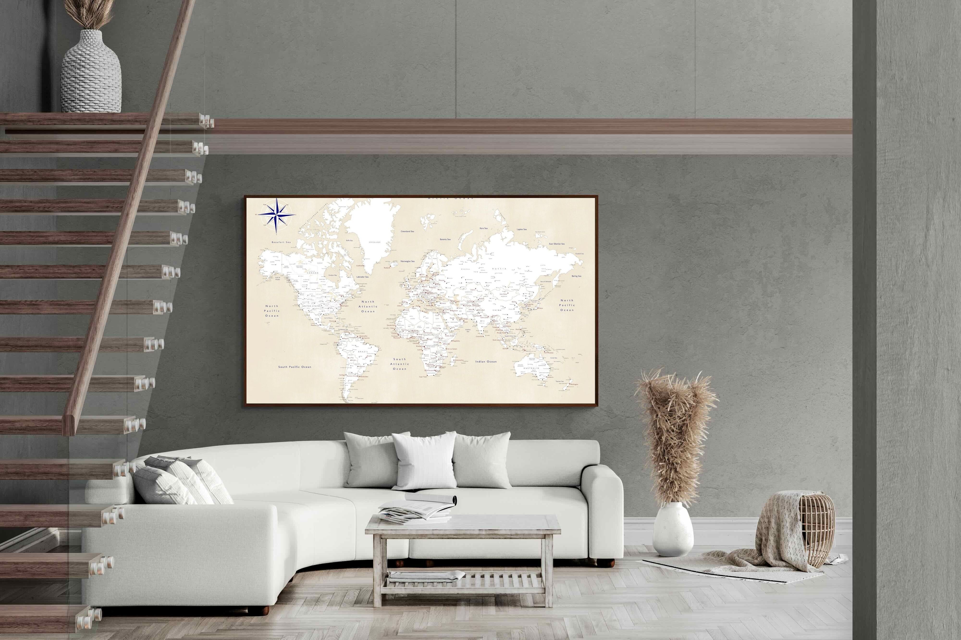 Pixalot Taupe World Map