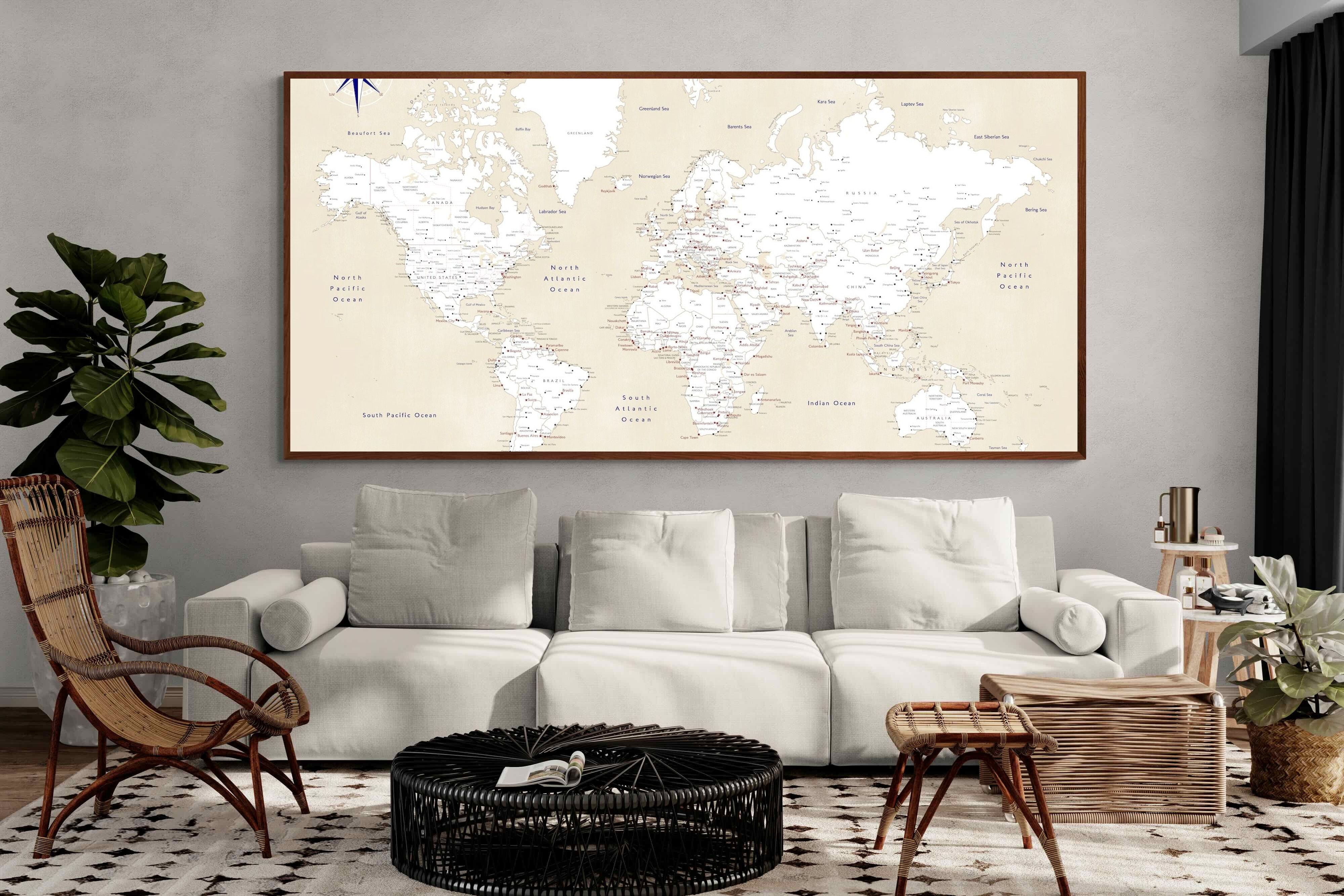 Pixalot Taupe World Map