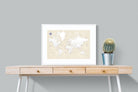 Pixalot Taupe World Map
