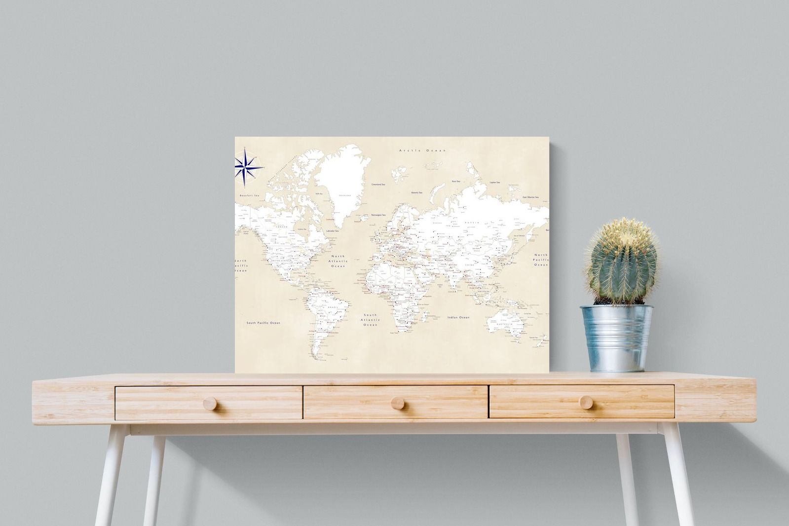 Pixalot Taupe World Map