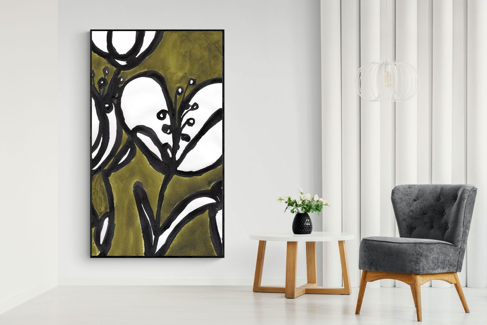 Pixalot Tulips In Moss Green