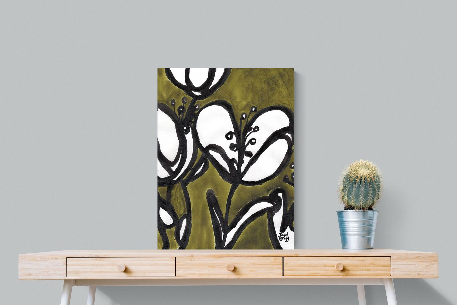 Pixalot Tulips In Moss Green