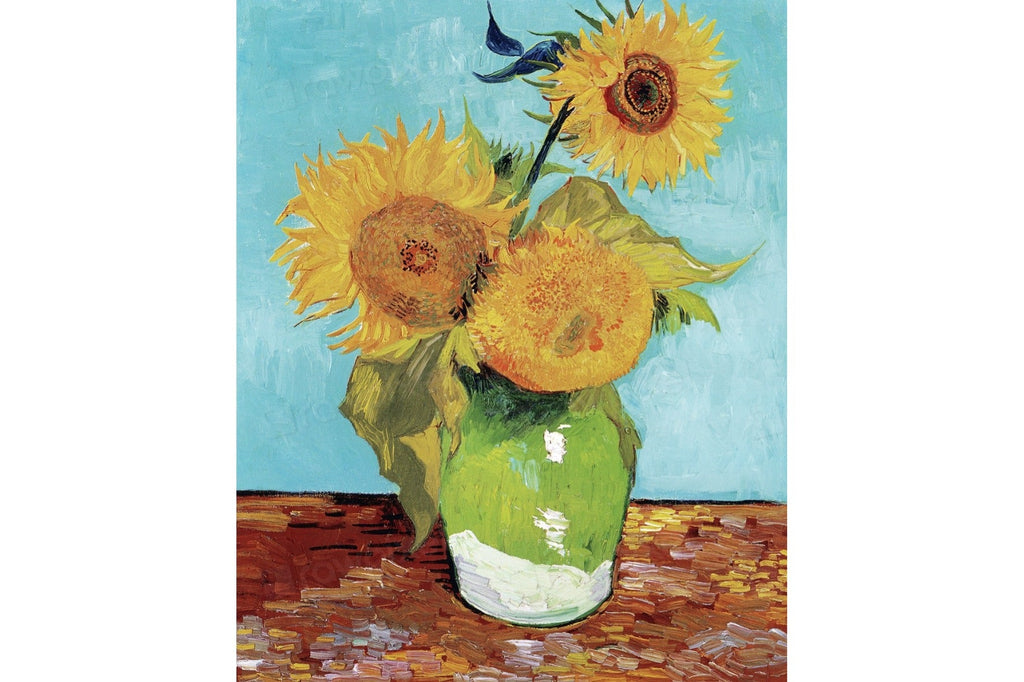 Vase with Three Sunflowers-Wall_Art-Pixalot