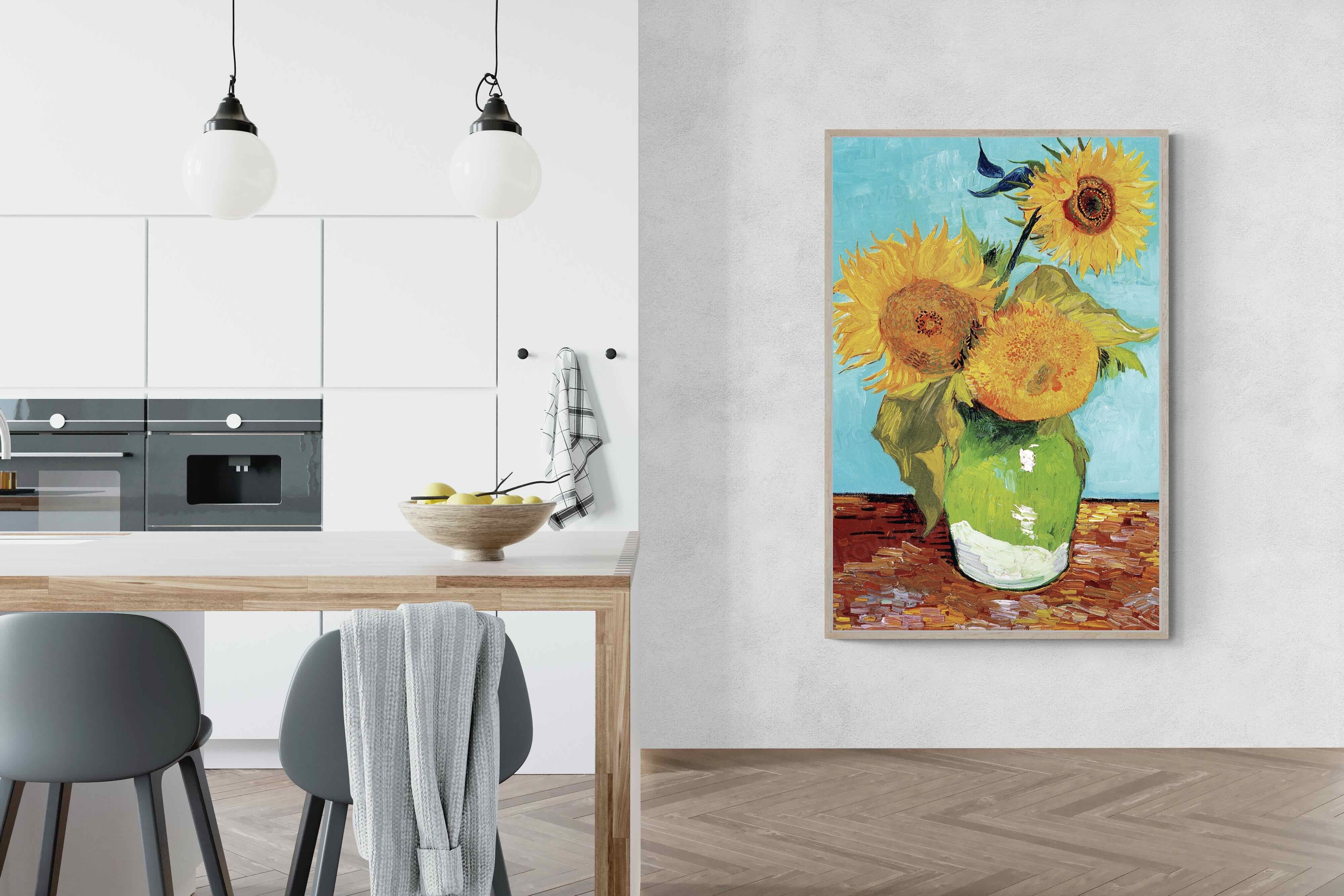 Pixalot Vase with Three Sunflowers