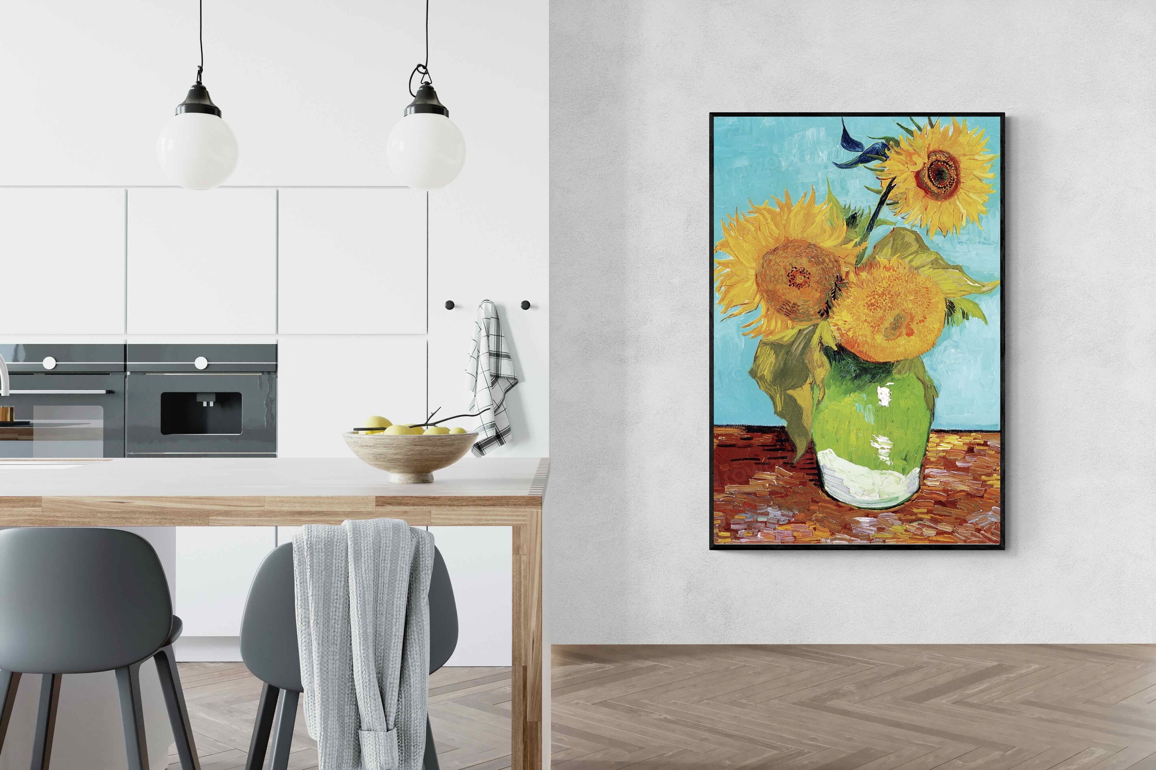 Pixalot Vase with Three Sunflowers