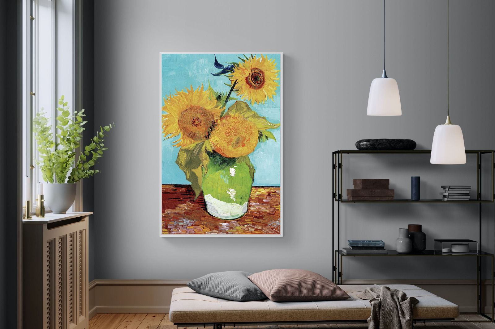 Pixalot Vase with Three Sunflowers