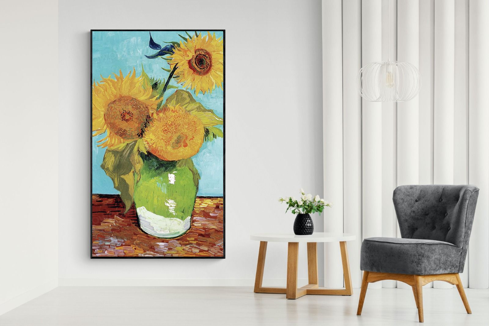 Pixalot Vase with Three Sunflowers